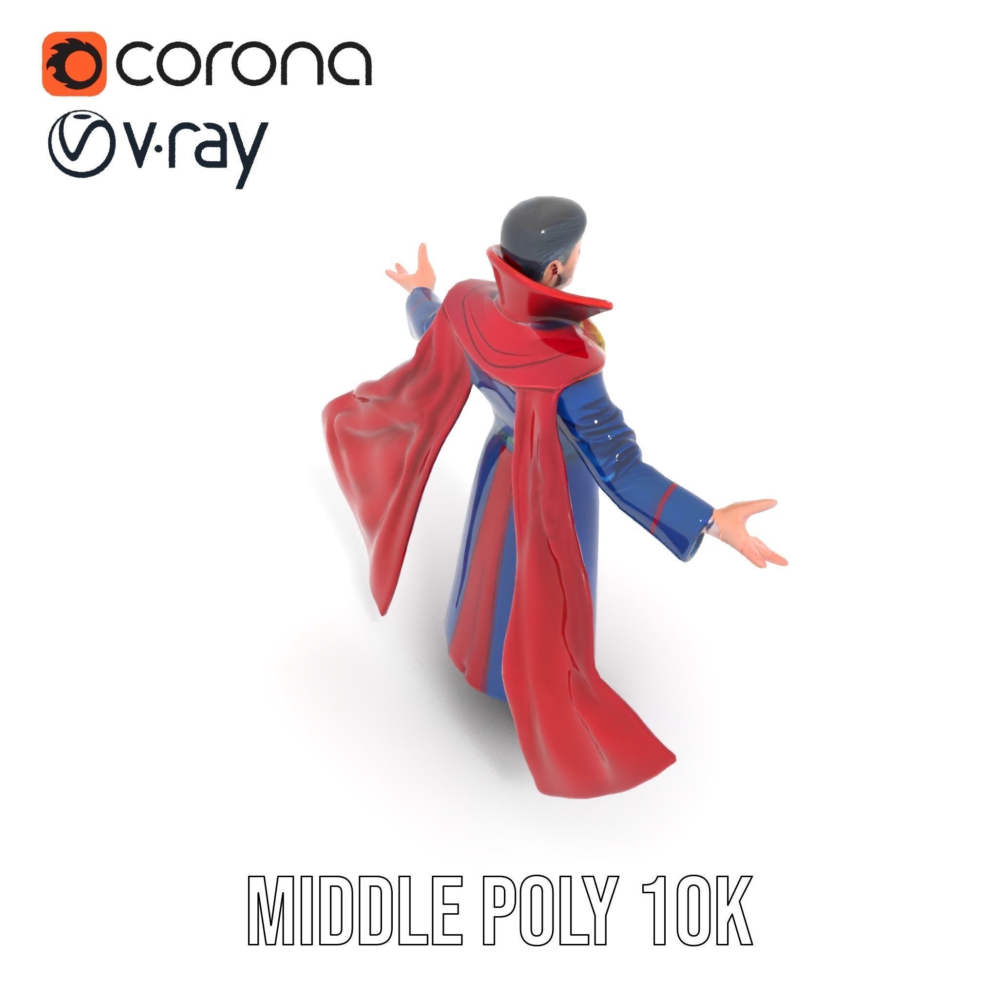 Mystic Sorcerer Rigged and Animated D Character Model Low-poly 3D model_16