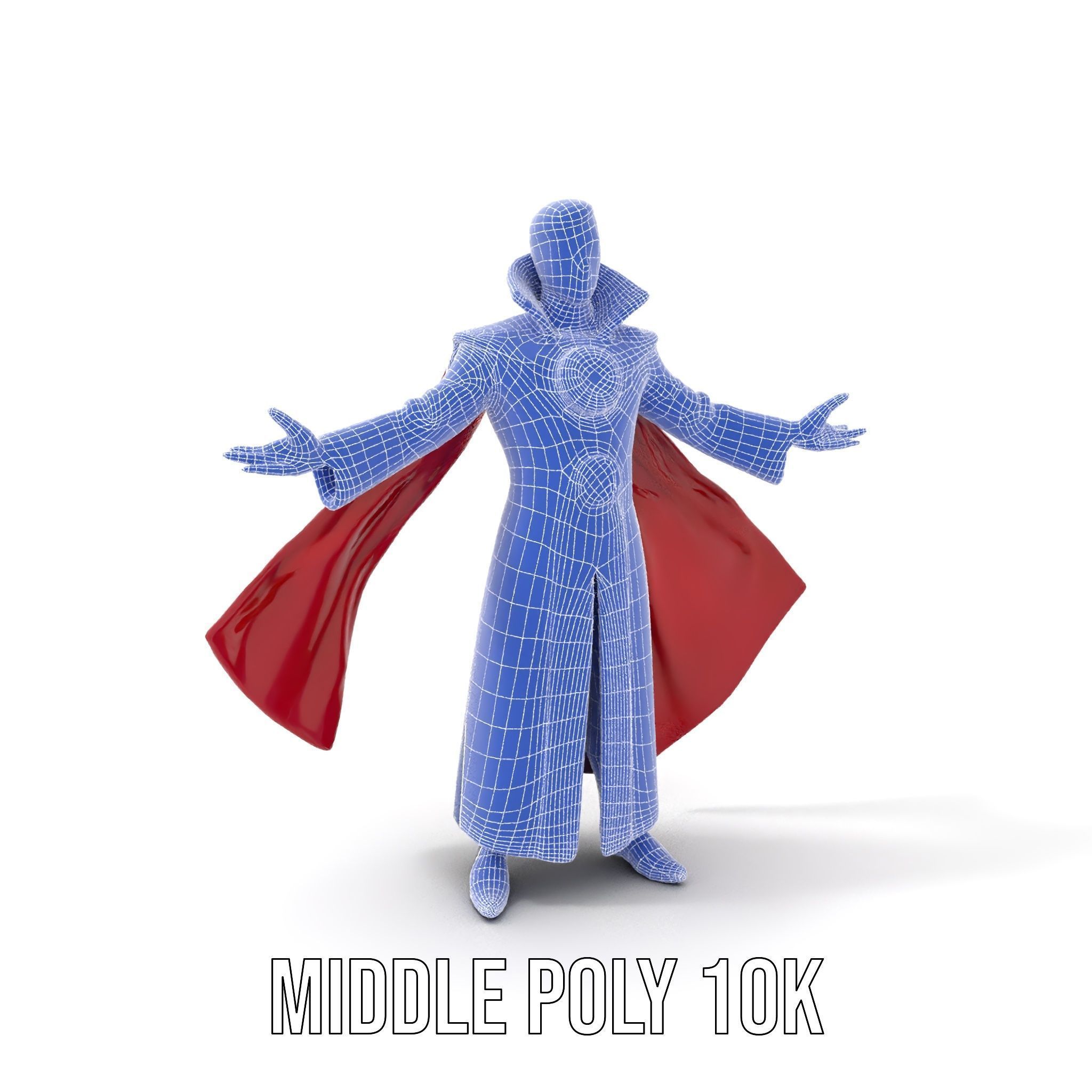 Mystic Sorcerer Rigged and Animated D Character Model Low-poly 3D model_10