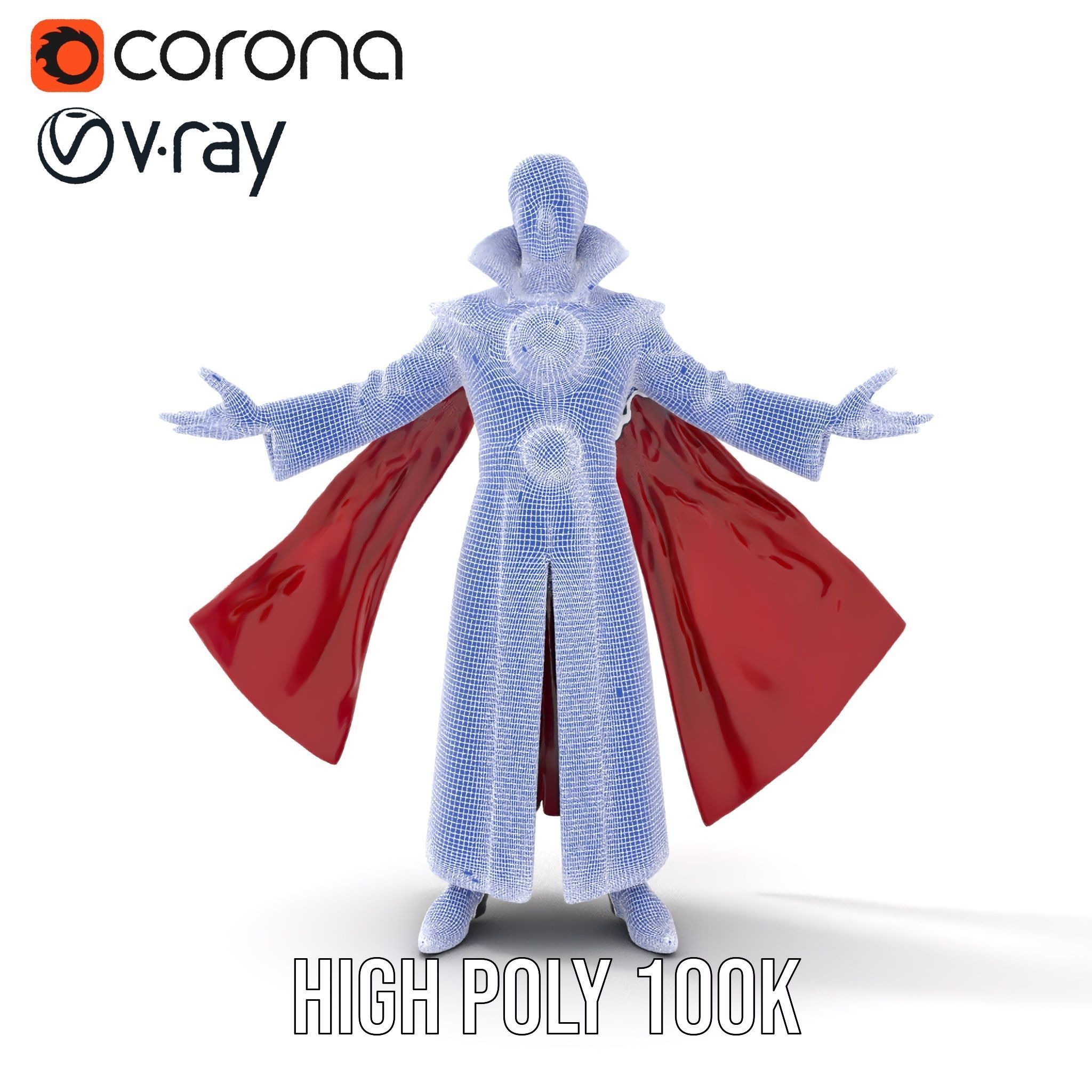 Mystic Sorcerer Rigged and Animated D Character Model Low-poly 3D model_24