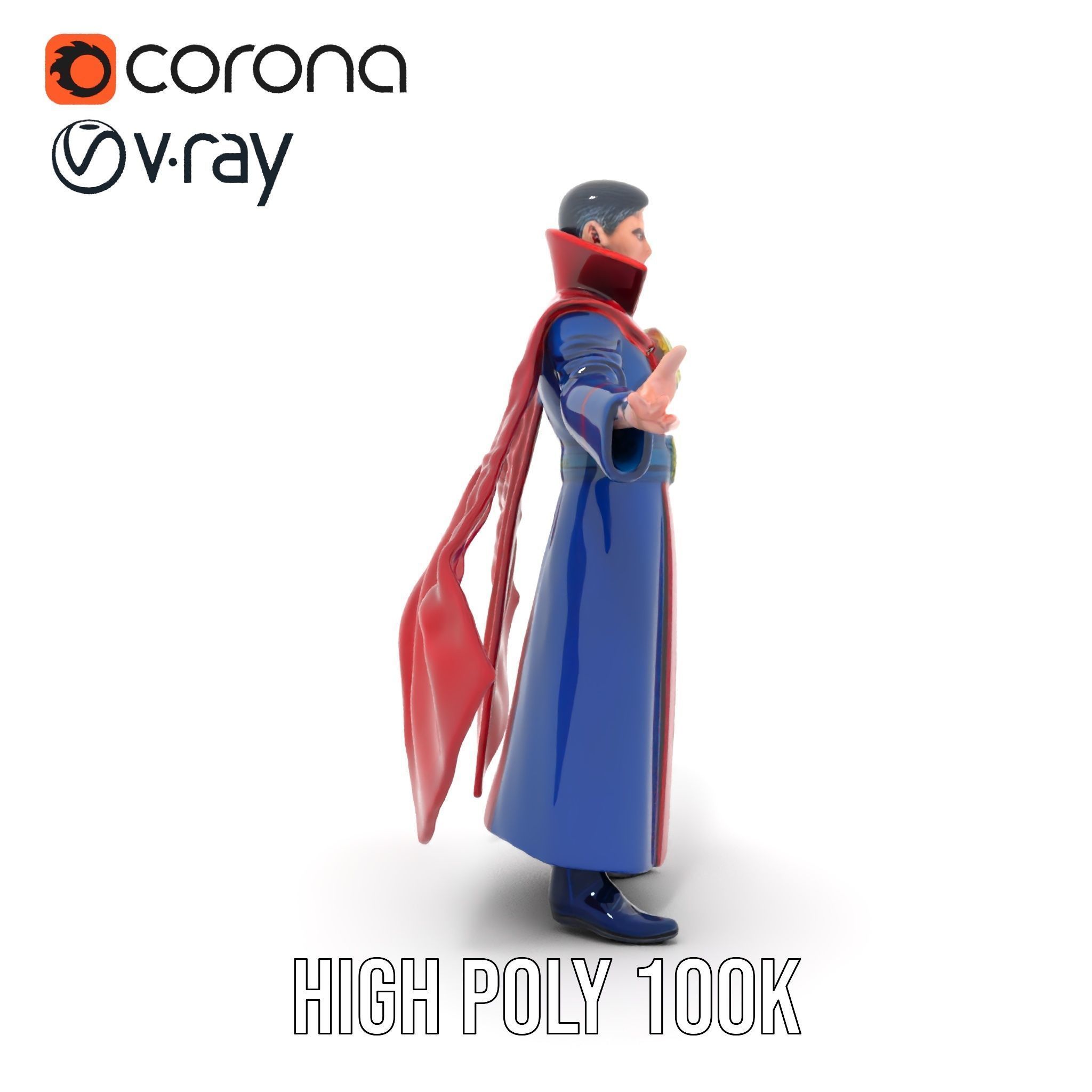 Mystic Sorcerer Rigged and Animated D Character Model Low-poly 3D model_21