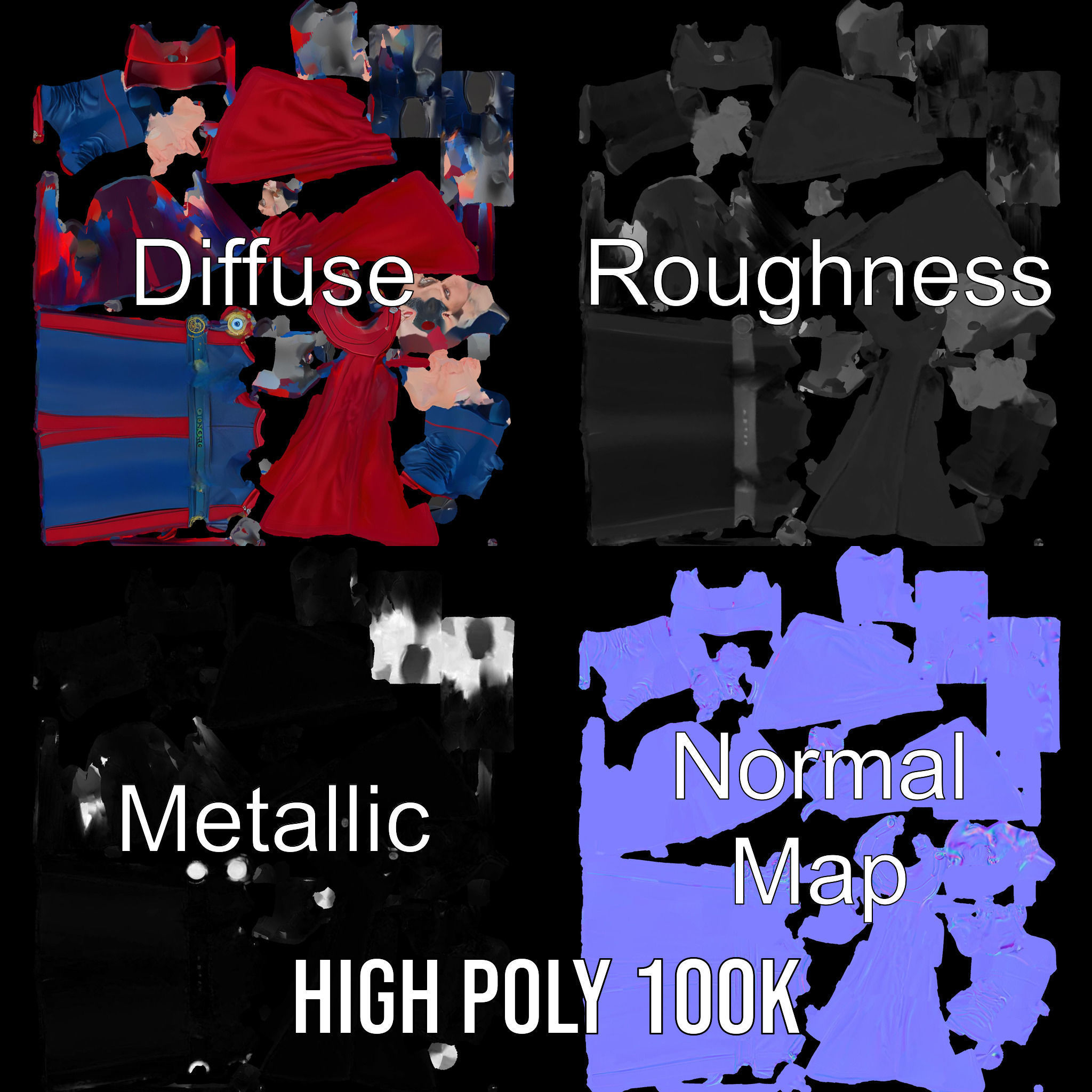 Mystic Sorcerer Rigged and Animated D Character Model Low-poly 3D model_4