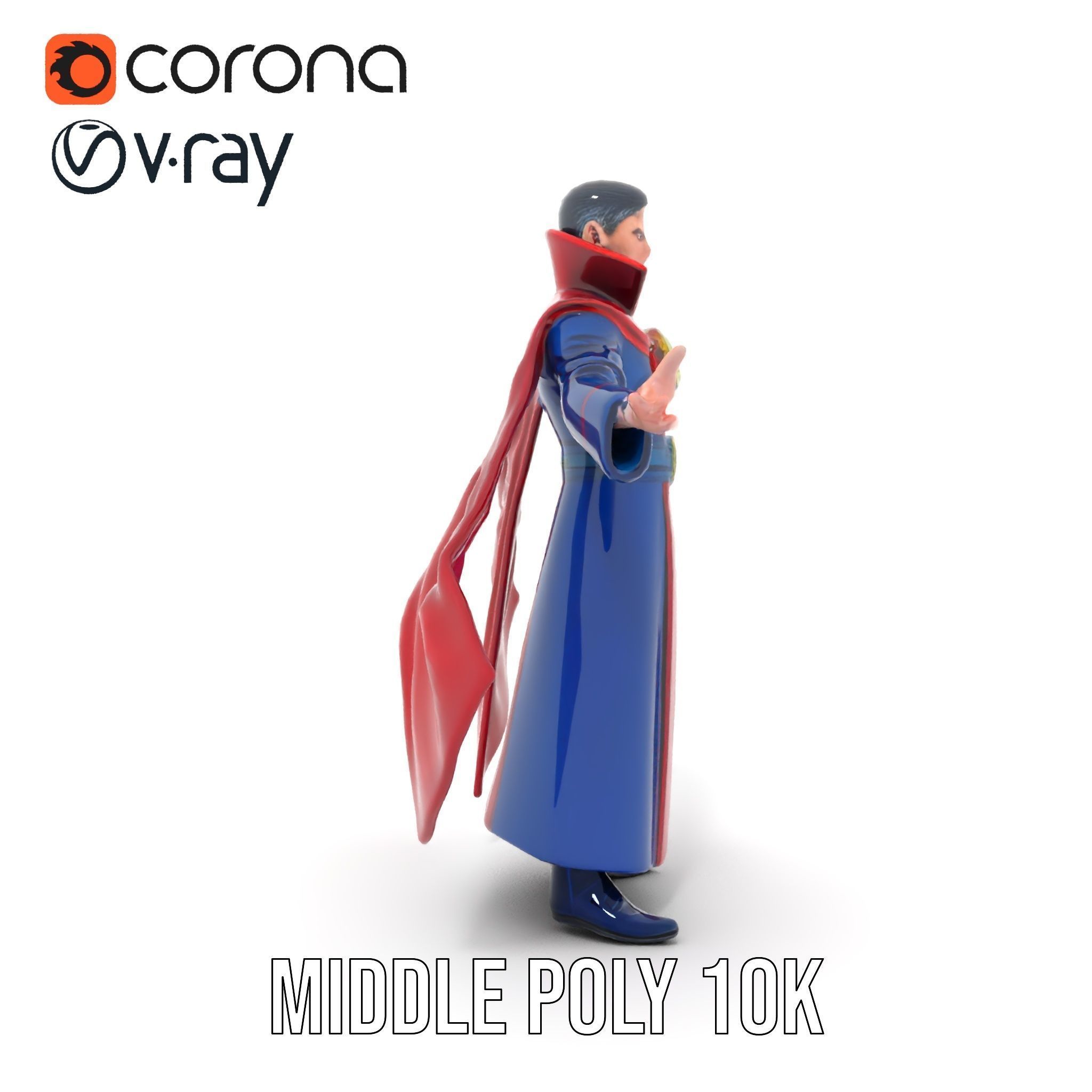 Mystic Sorcerer Rigged and Animated D Character Model Low-poly 3D model_28