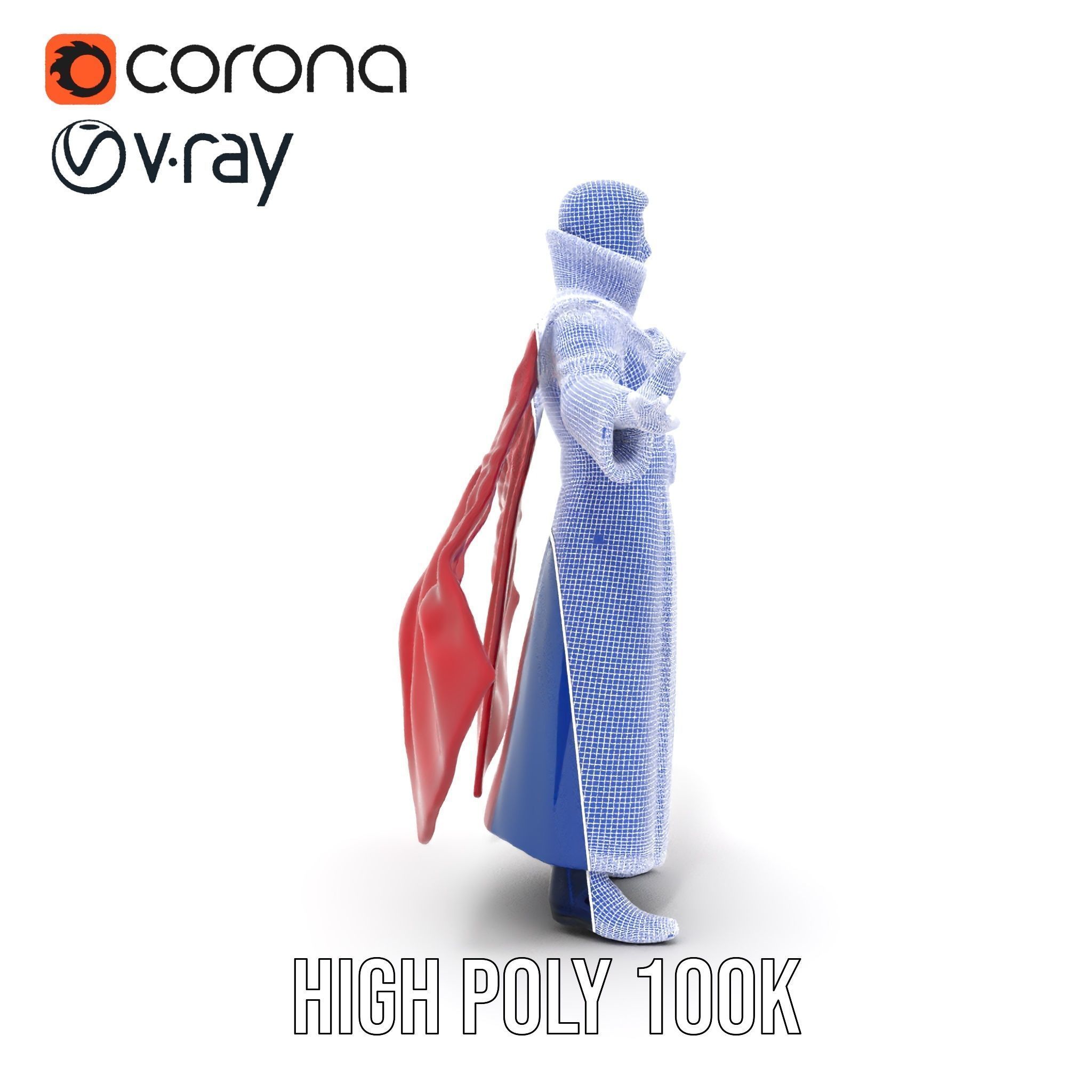 Mystic Sorcerer Rigged and Animated D Character Model Low-poly 3D model_32