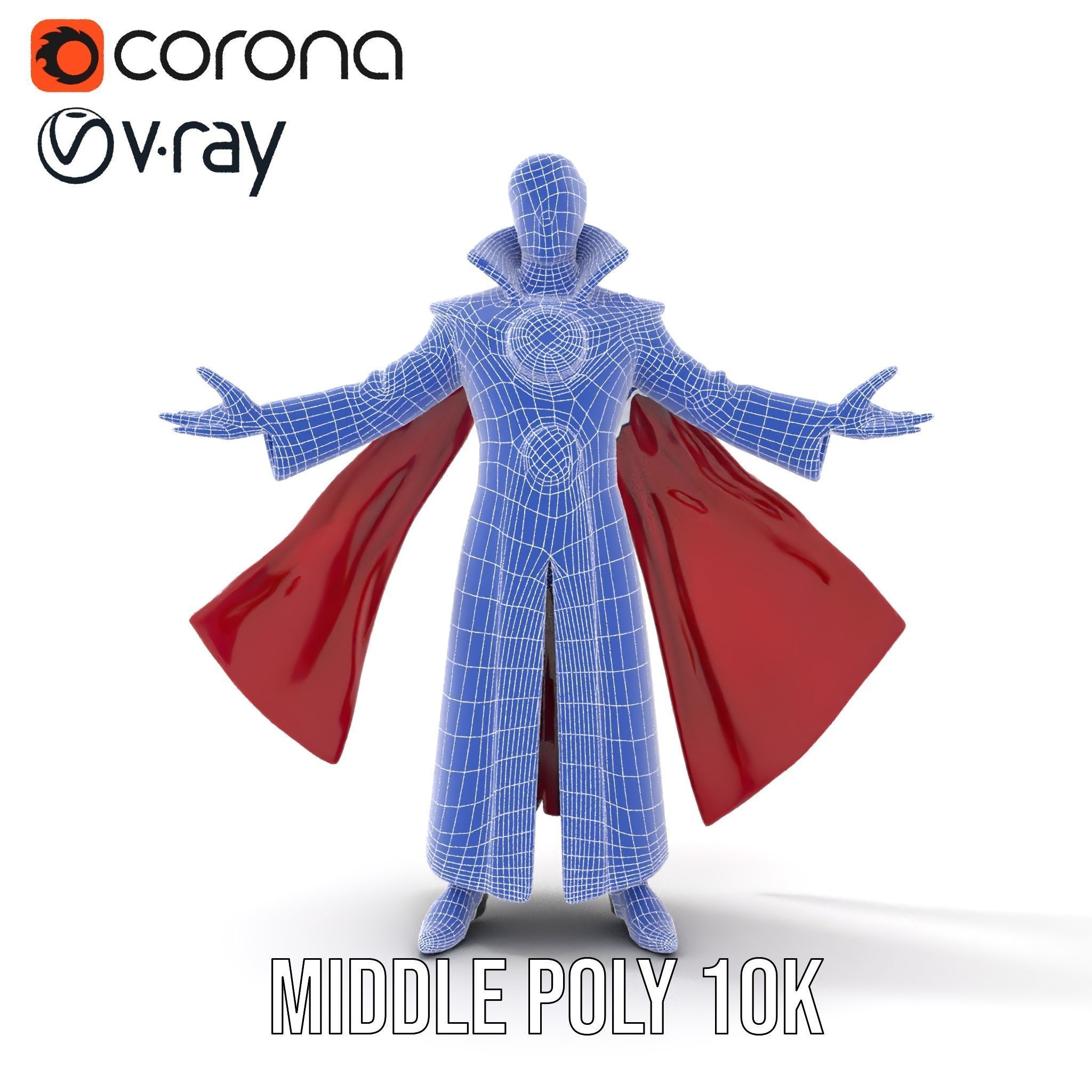 Mystic Sorcerer Rigged and Animated D Character Model Low-poly 3D model_30