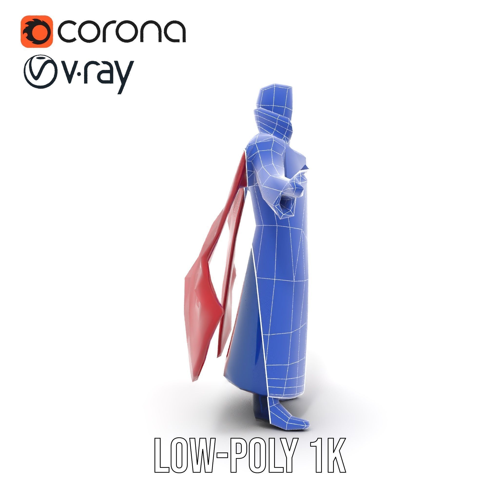 Mystic Sorcerer Rigged and Animated D Character Model Low-poly 3D model_20