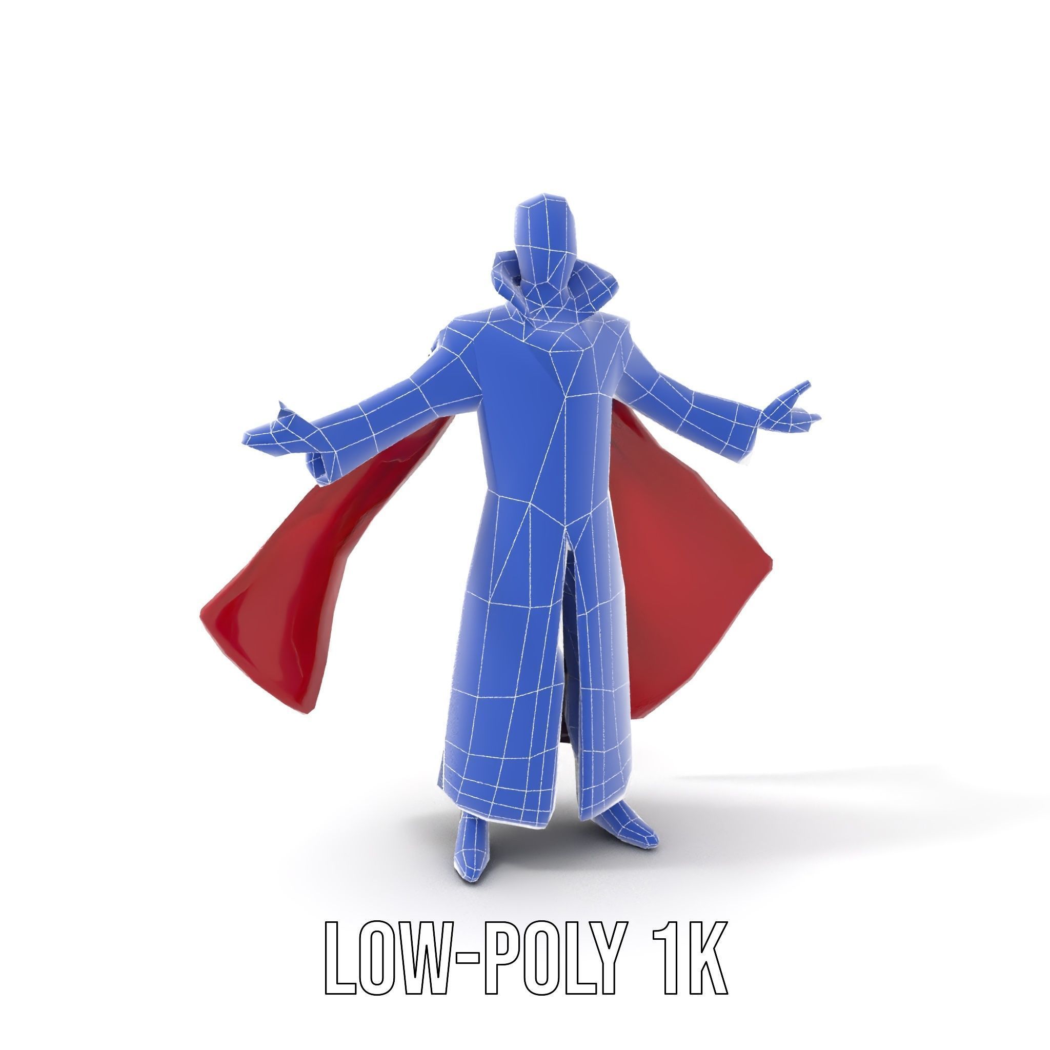 Mystic Sorcerer Rigged and Animated D Character Model Low-poly 3D model_11