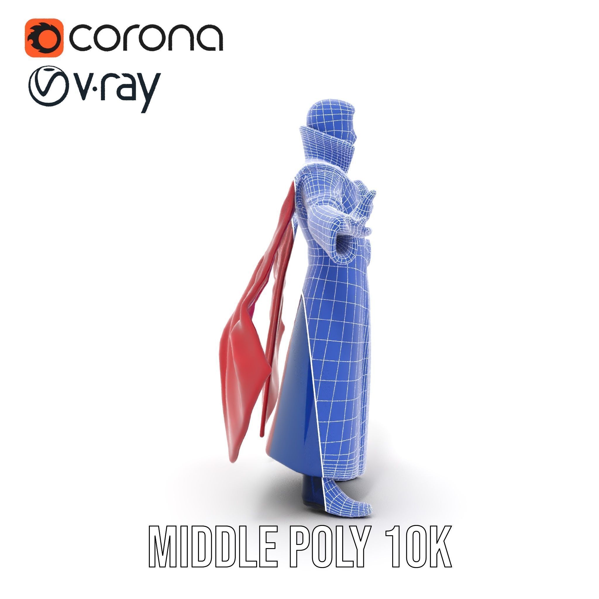 Mystic Sorcerer Rigged and Animated D Character Model Low-poly 3D model_35