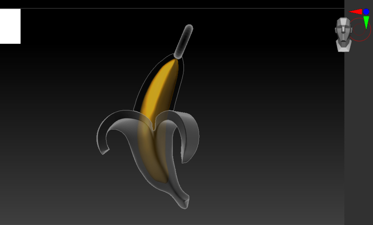 Banana Charm 3Part peel inner full-Split Fruit 3D enamel Pendant 3D print model_2