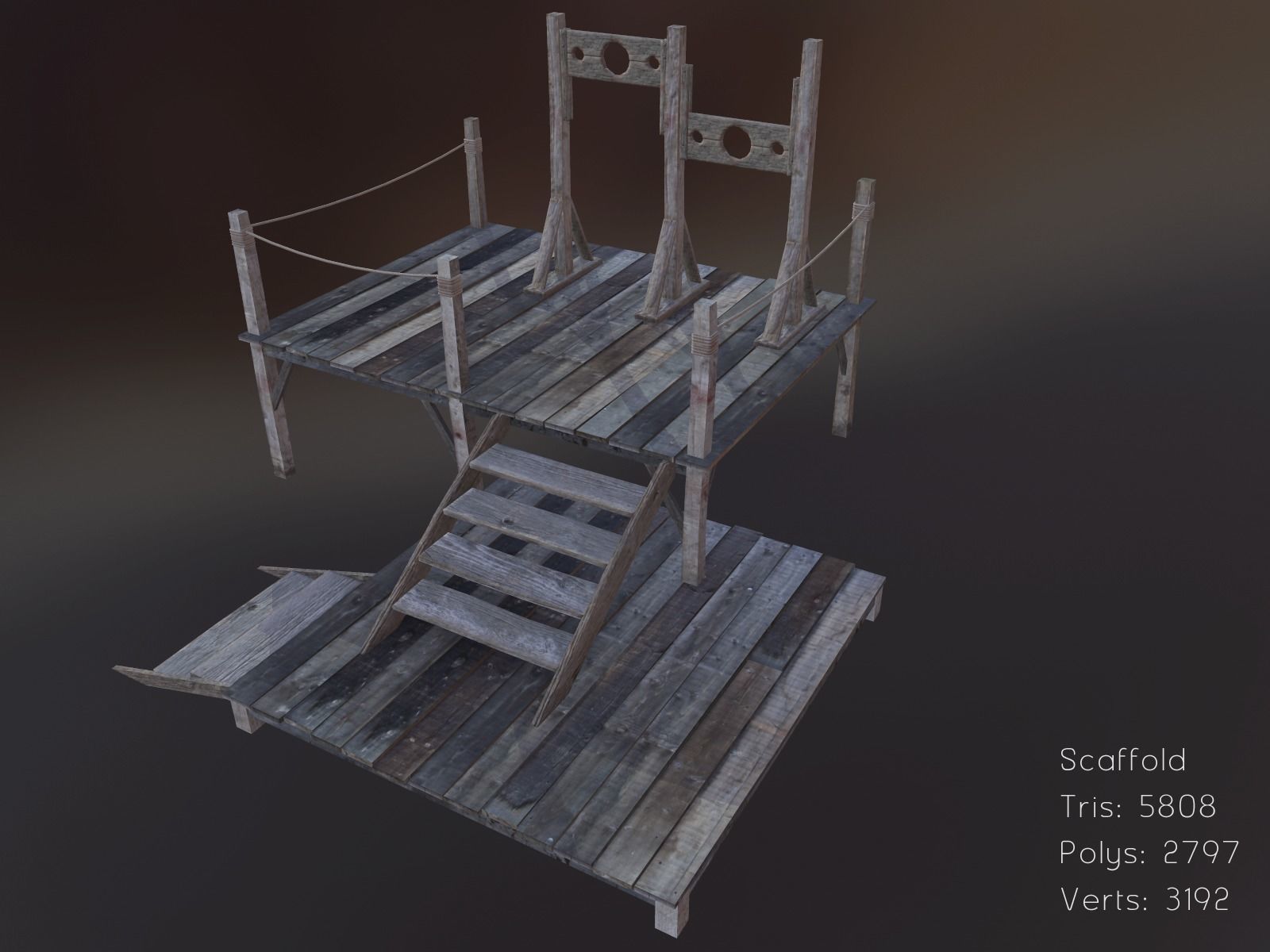 Medieval Props Set Low-poly 3D model_4