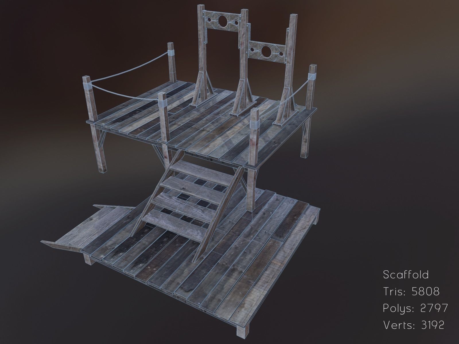 Medieval Props Set Low-poly 3D model_5