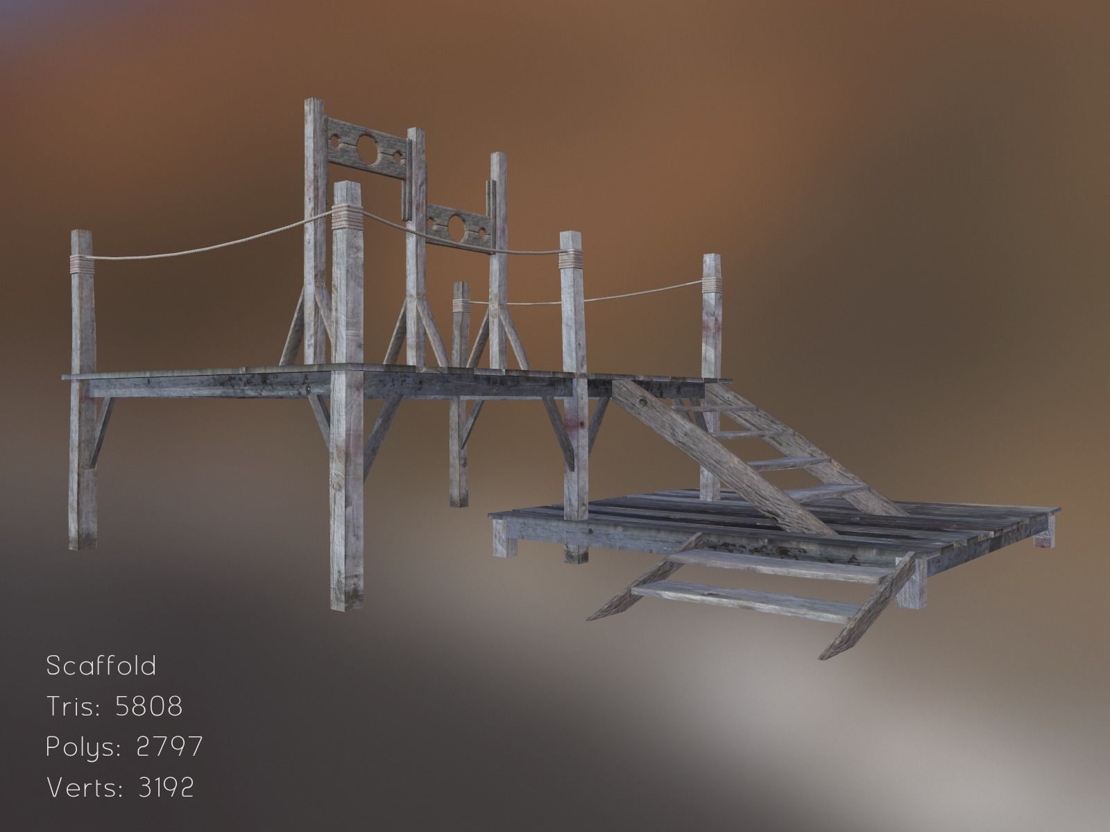 Medieval Props Set Low-poly 3D model_2