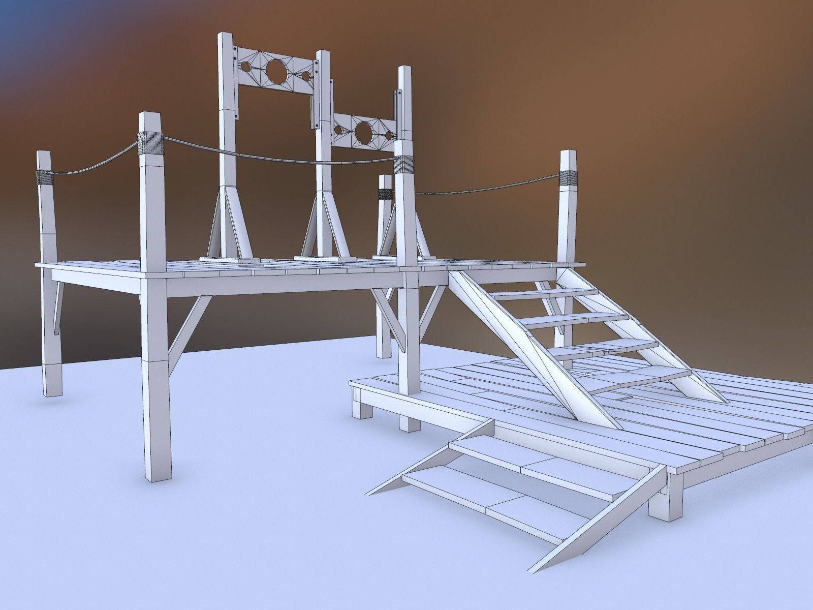 Medieval Props Set Low-poly 3D model_23