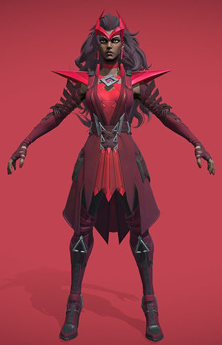 Tribal female hunter Low-poly 3D model