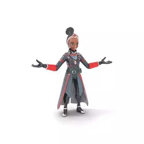 Vibrant Heroine Rigged and Animated D Character Model Low-poly 3D model