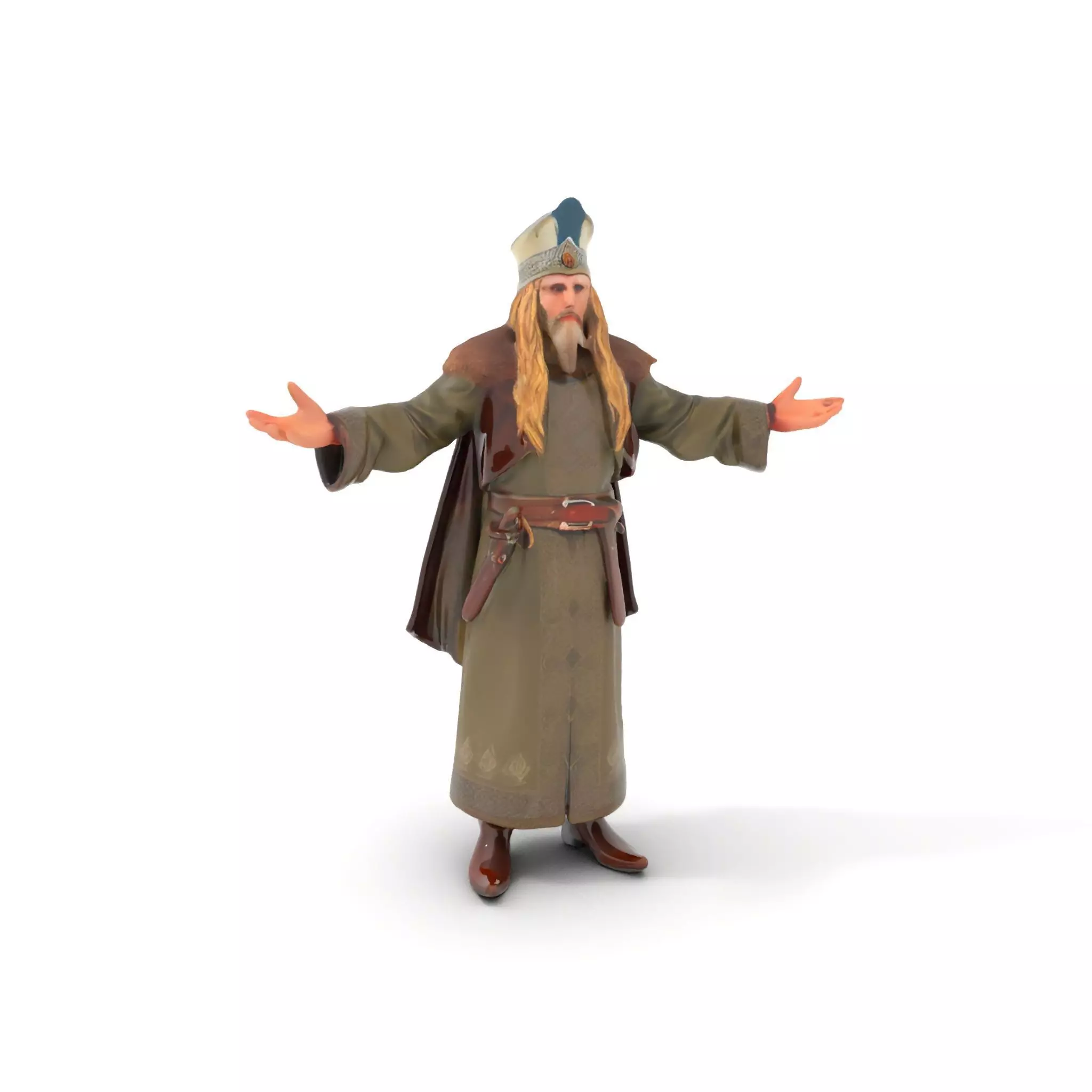 Medieval King Character Model Rigged and Animated Low-poly 3D model