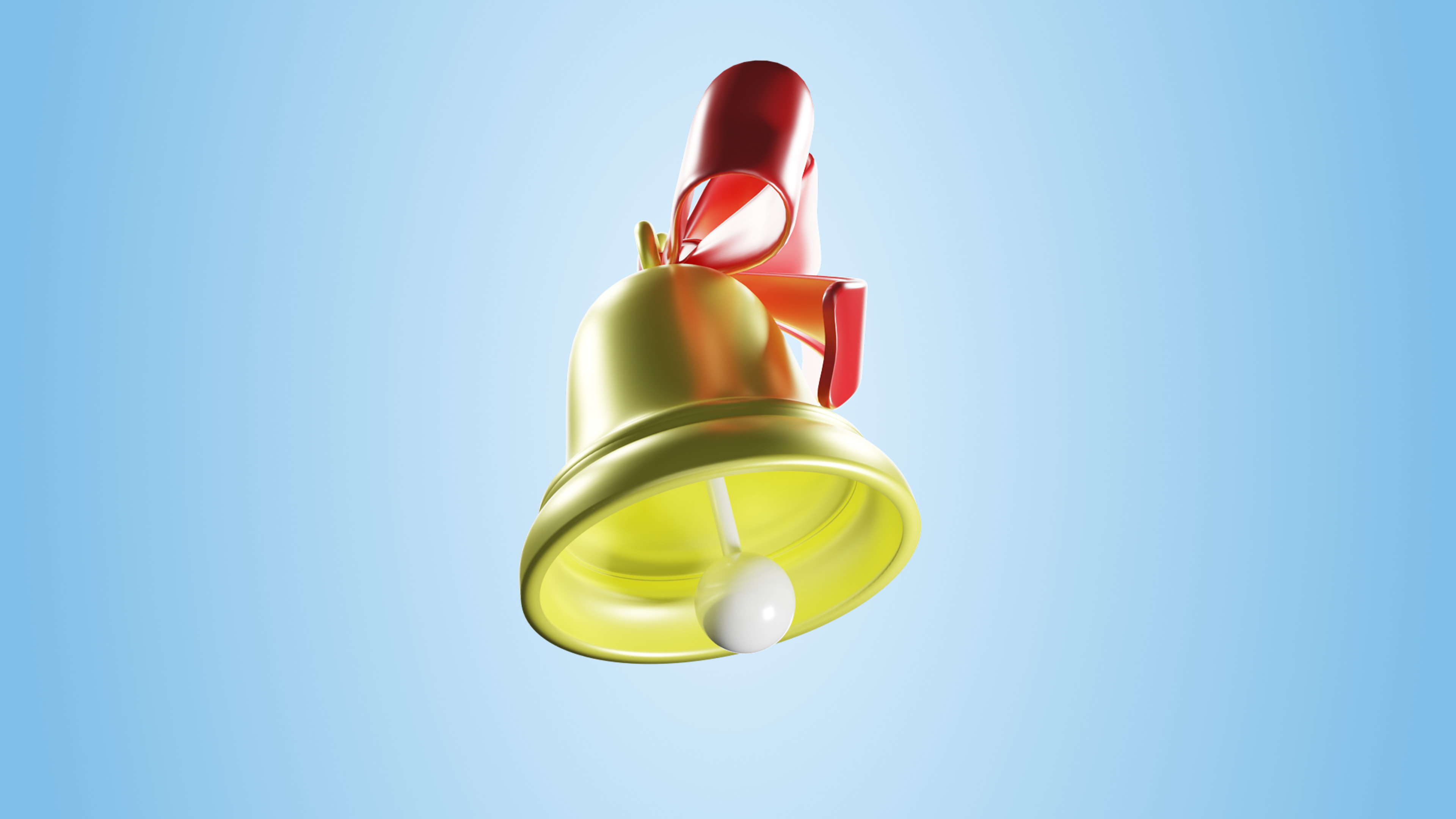 Christmas Bell Low-poly 3D model_4