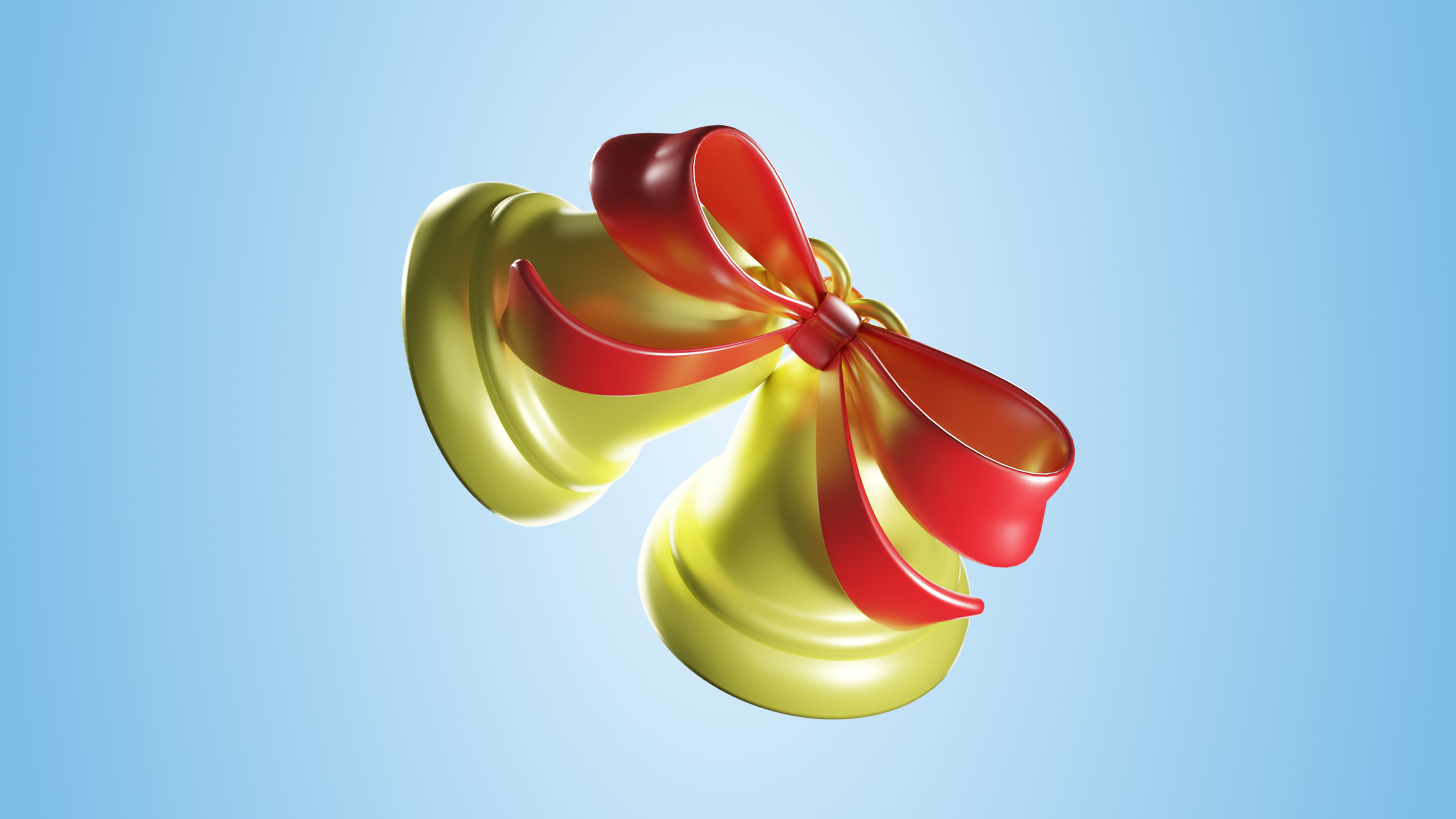 Christmas Bell Low-poly 3D model_8
