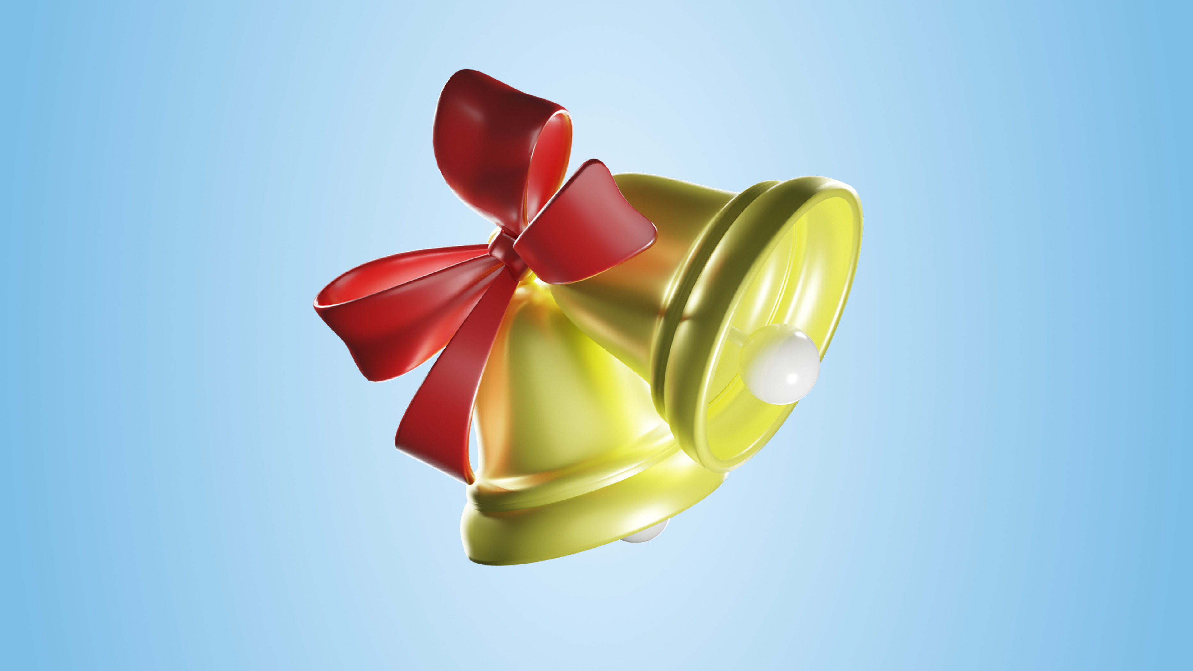 Christmas Bell Low-poly 3D model_9