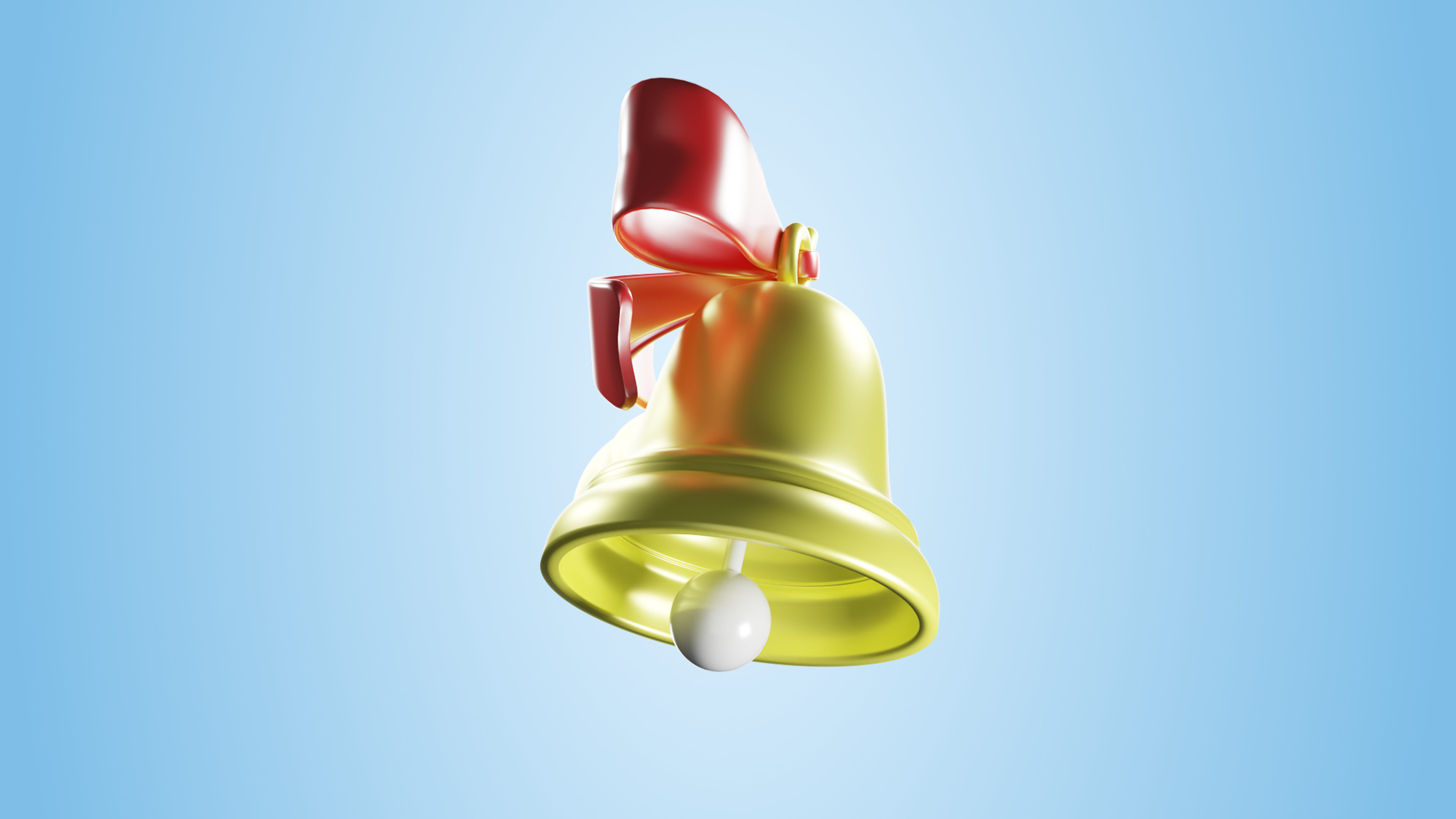 Christmas Bell Low-poly 3D model_6