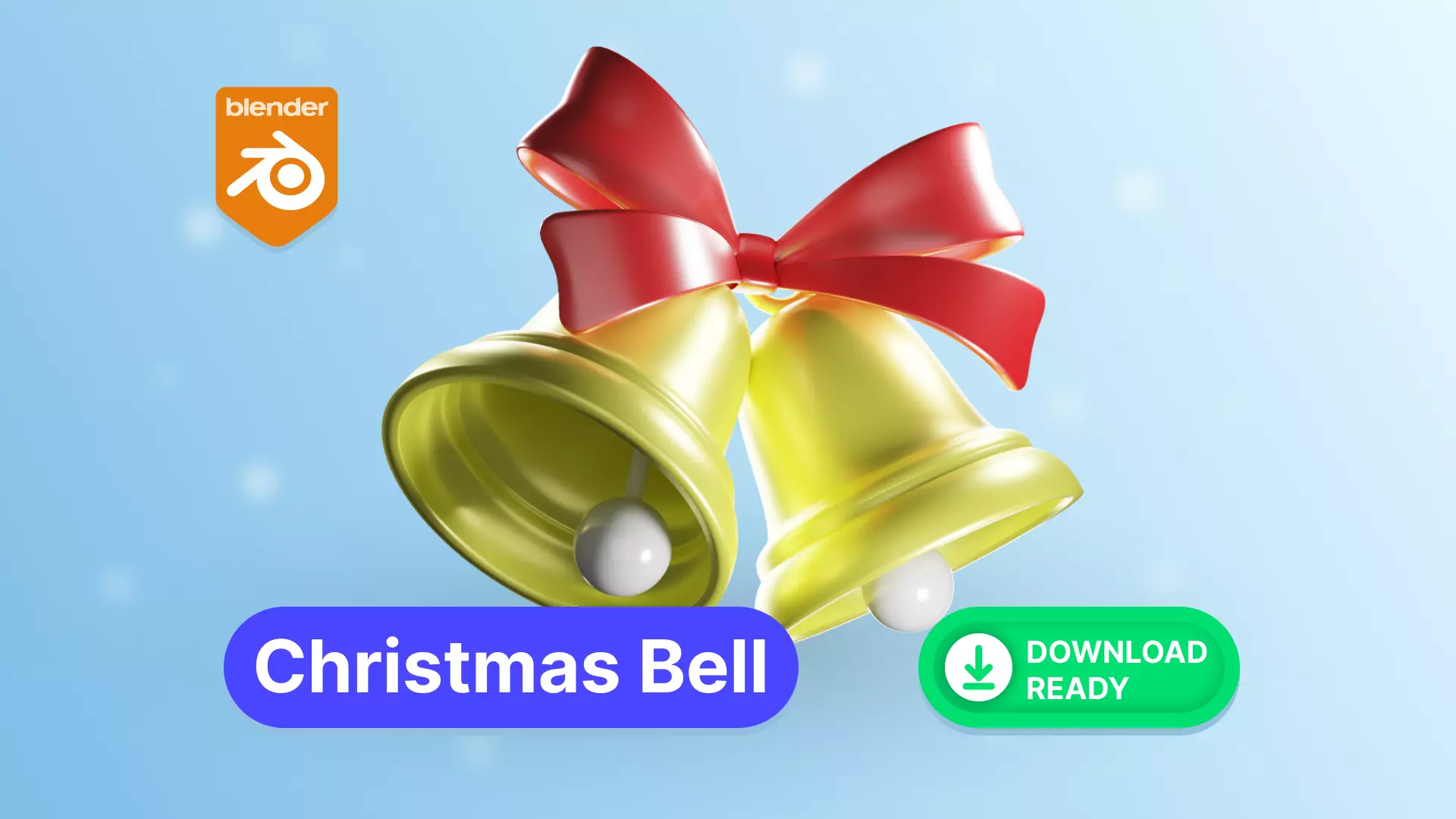 Christmas Bell Low-poly 3D model_0