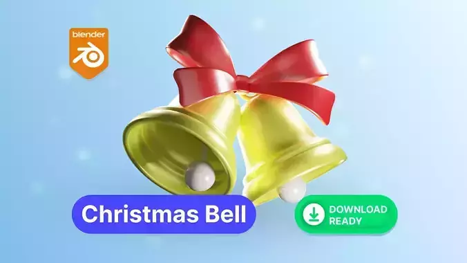 Christmas Bell Low-poly 3D model Christmas Bell Low-poly 3D model