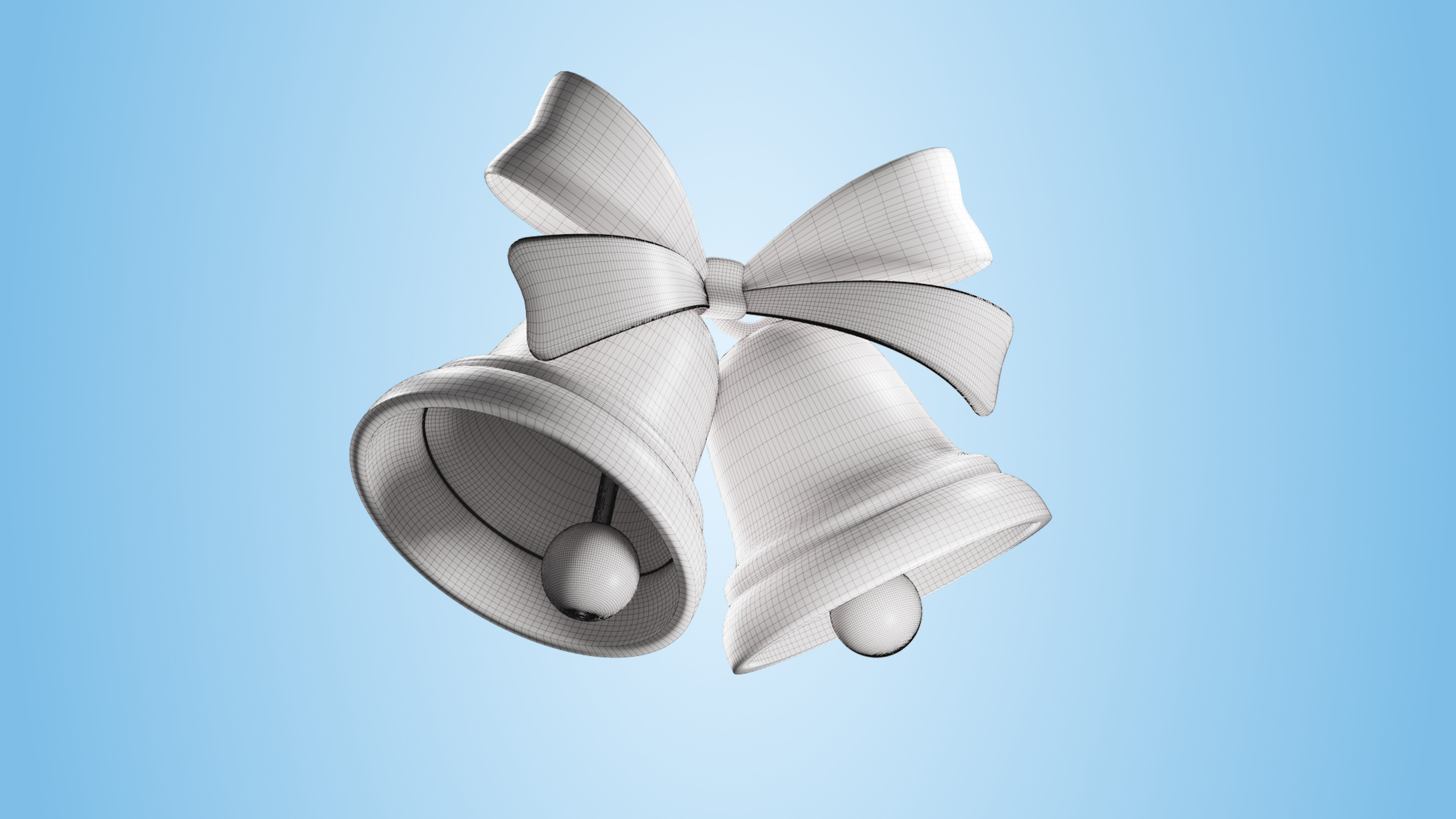 Christmas Bell Low-poly 3D model_2