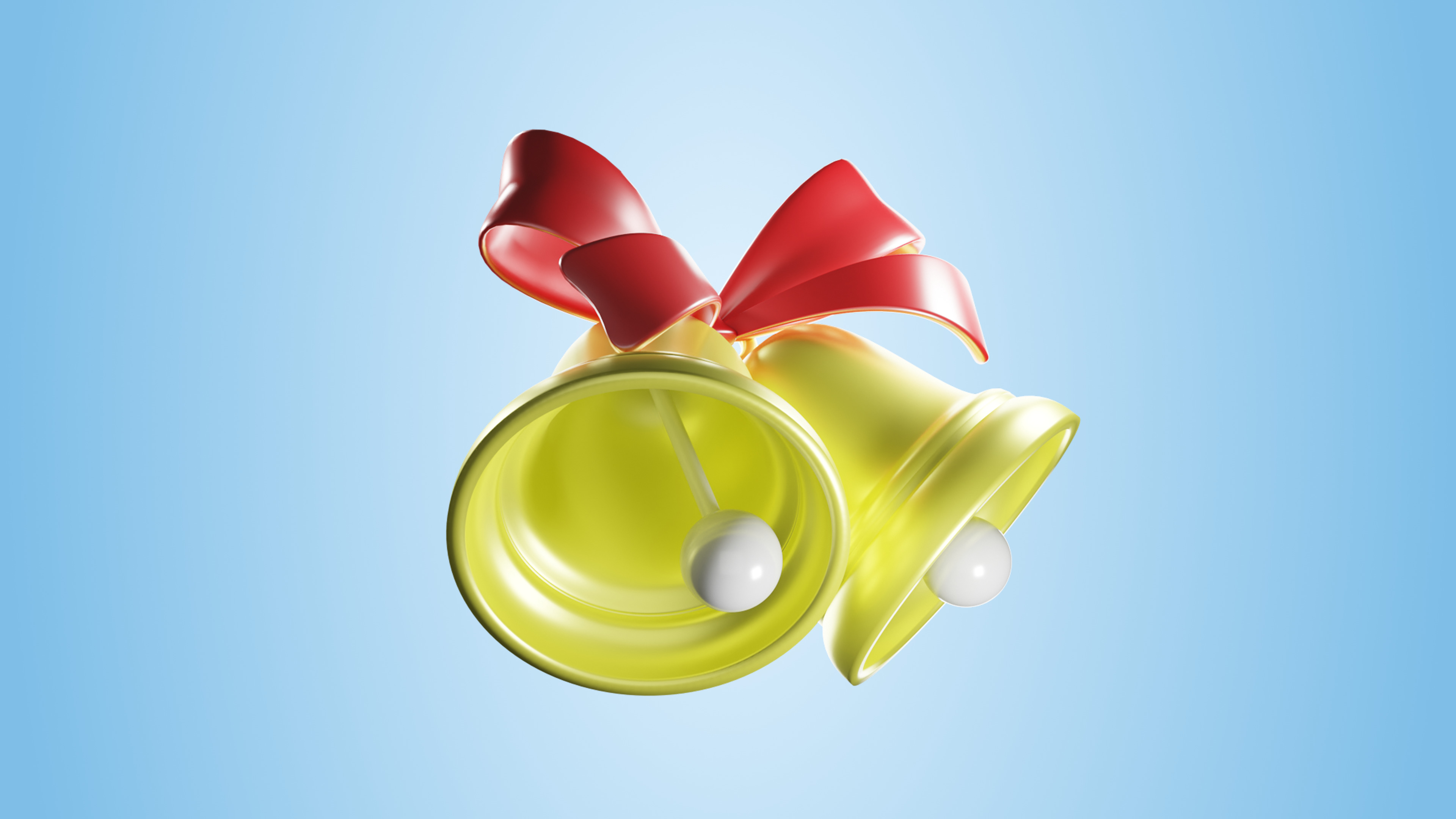 Christmas Bell Low-poly 3D model_7