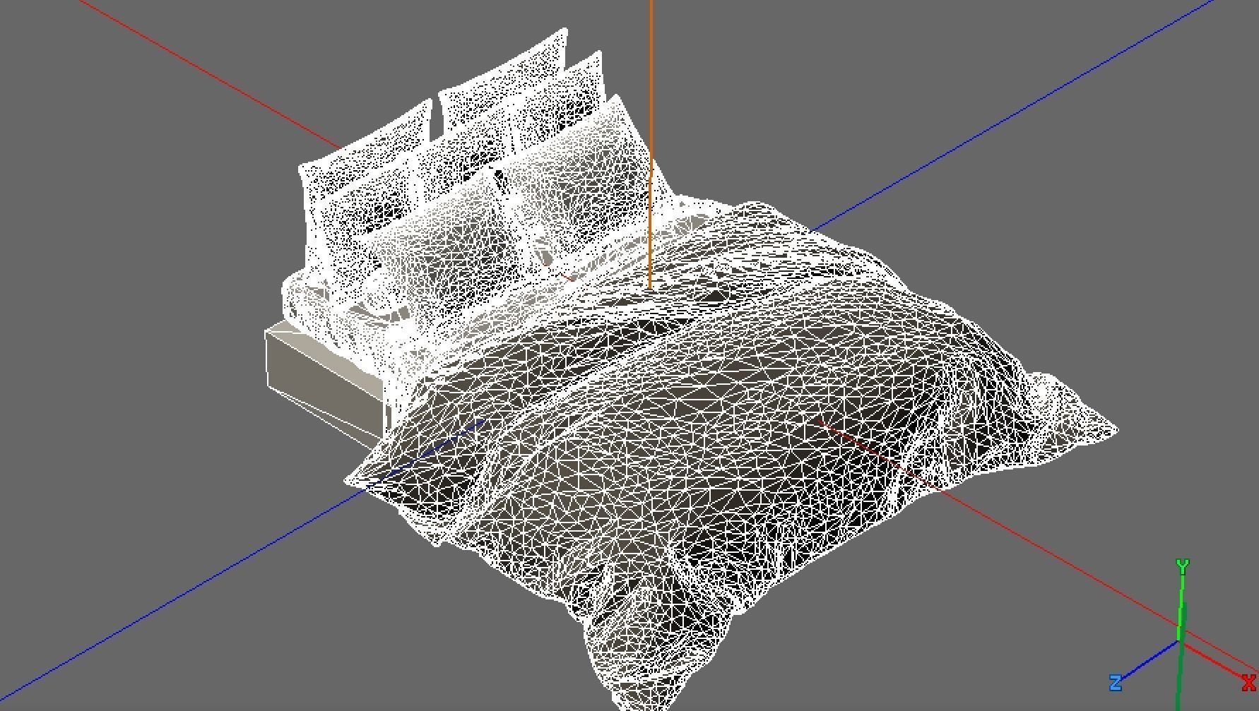 Bed with pillows 3D print model_1