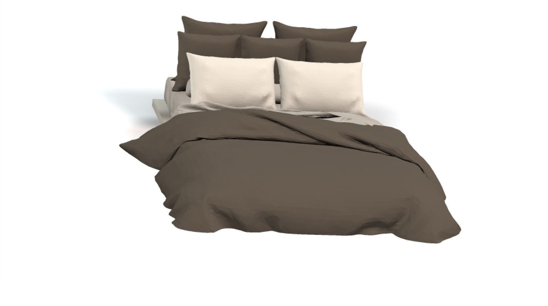 Bed with pillows 3D print model_0