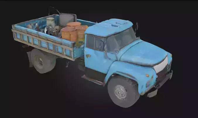 Old Blue Hauler  Vintage Truck Model for Rural