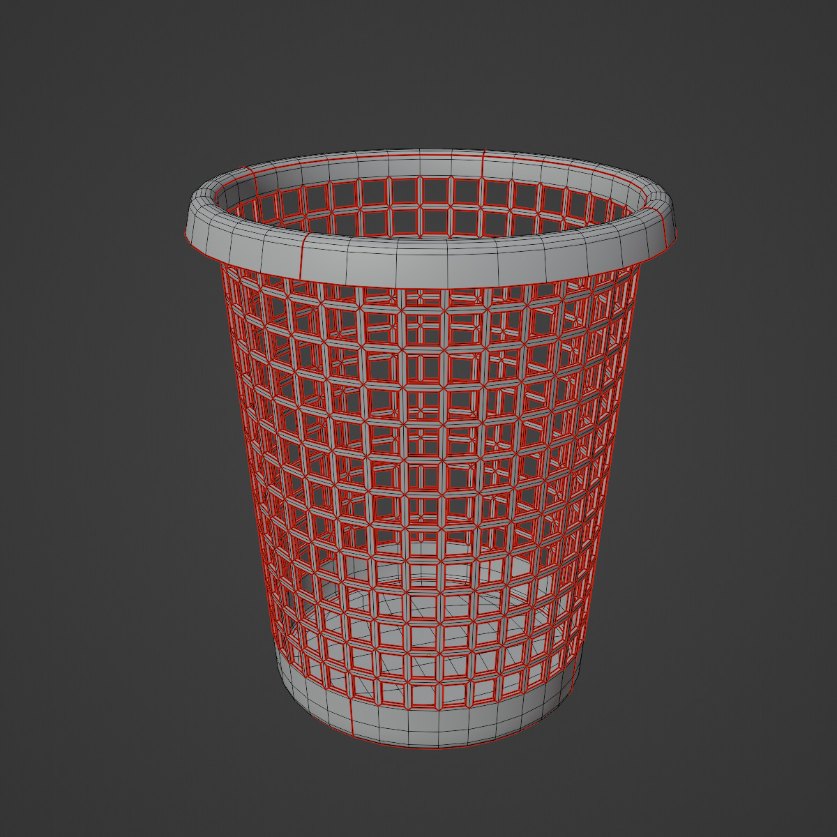 Waste Paper Basket 01 Low-poly 3D model_9