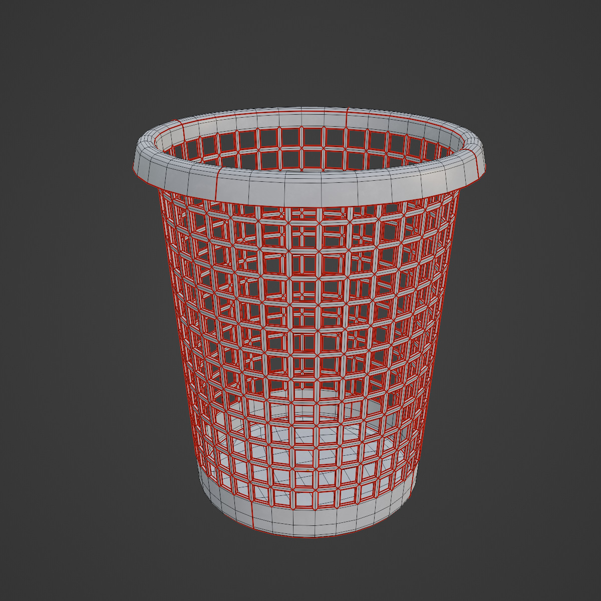 Waste Paper Basket 01 Low-poly 3D model_7
