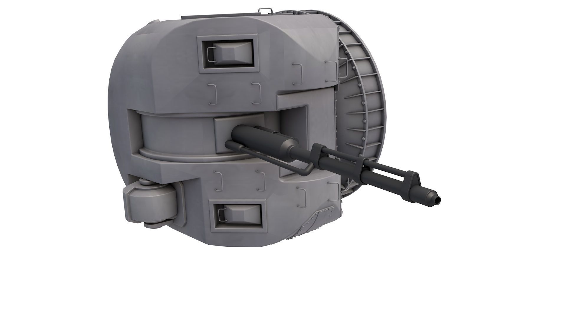 AK 176 Naval Gun 3D model_2