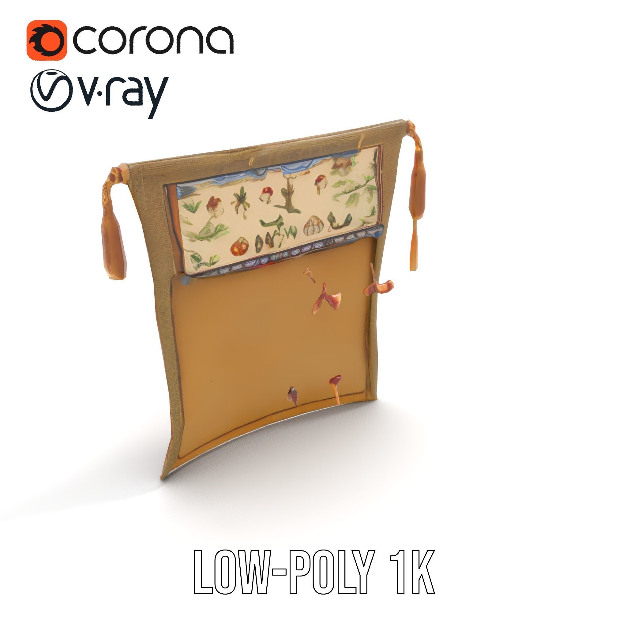 Medieval Tapestry Art Model Pack Low-poly 3D model_9