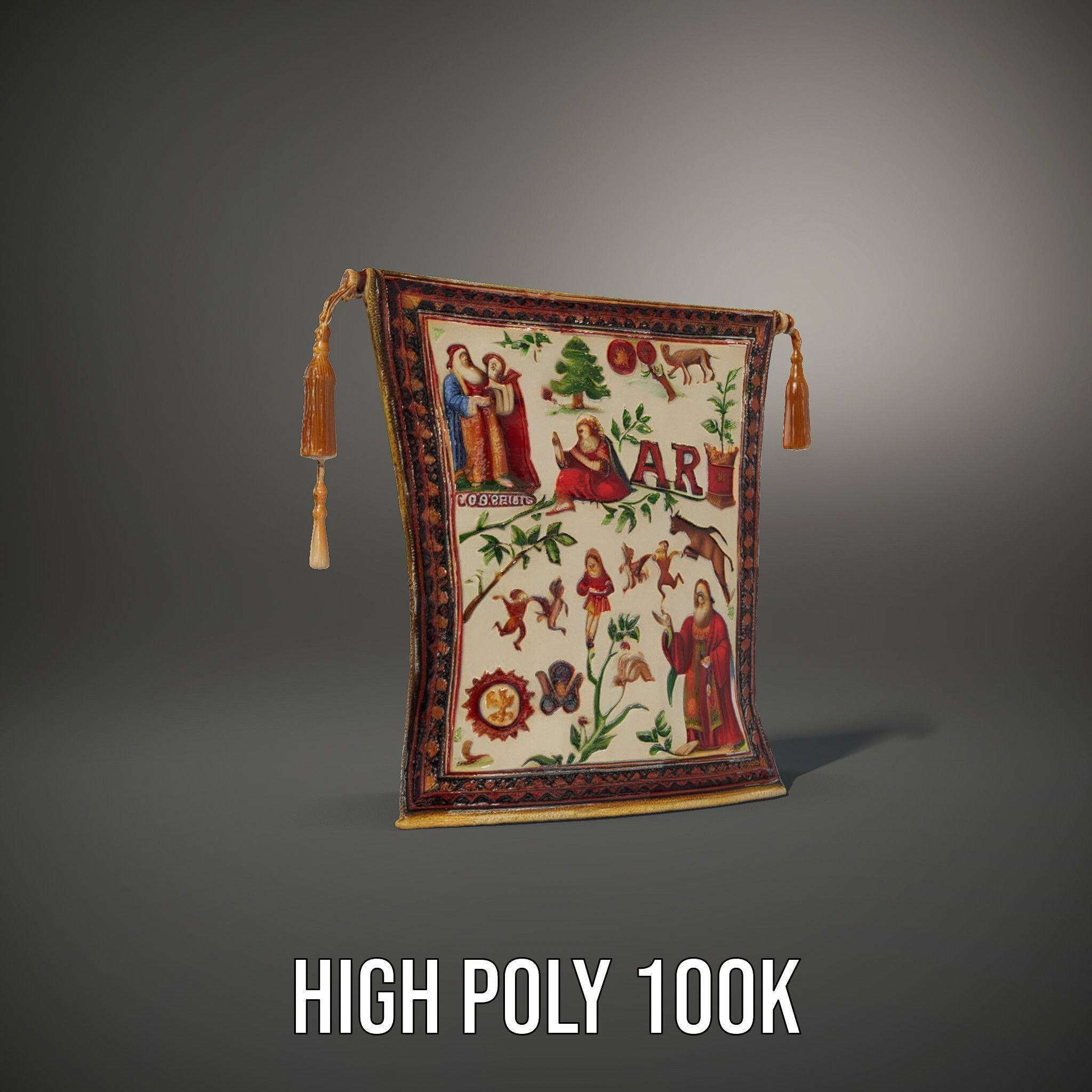 Medieval Tapestry Art Model Pack Low-poly 3D model_27