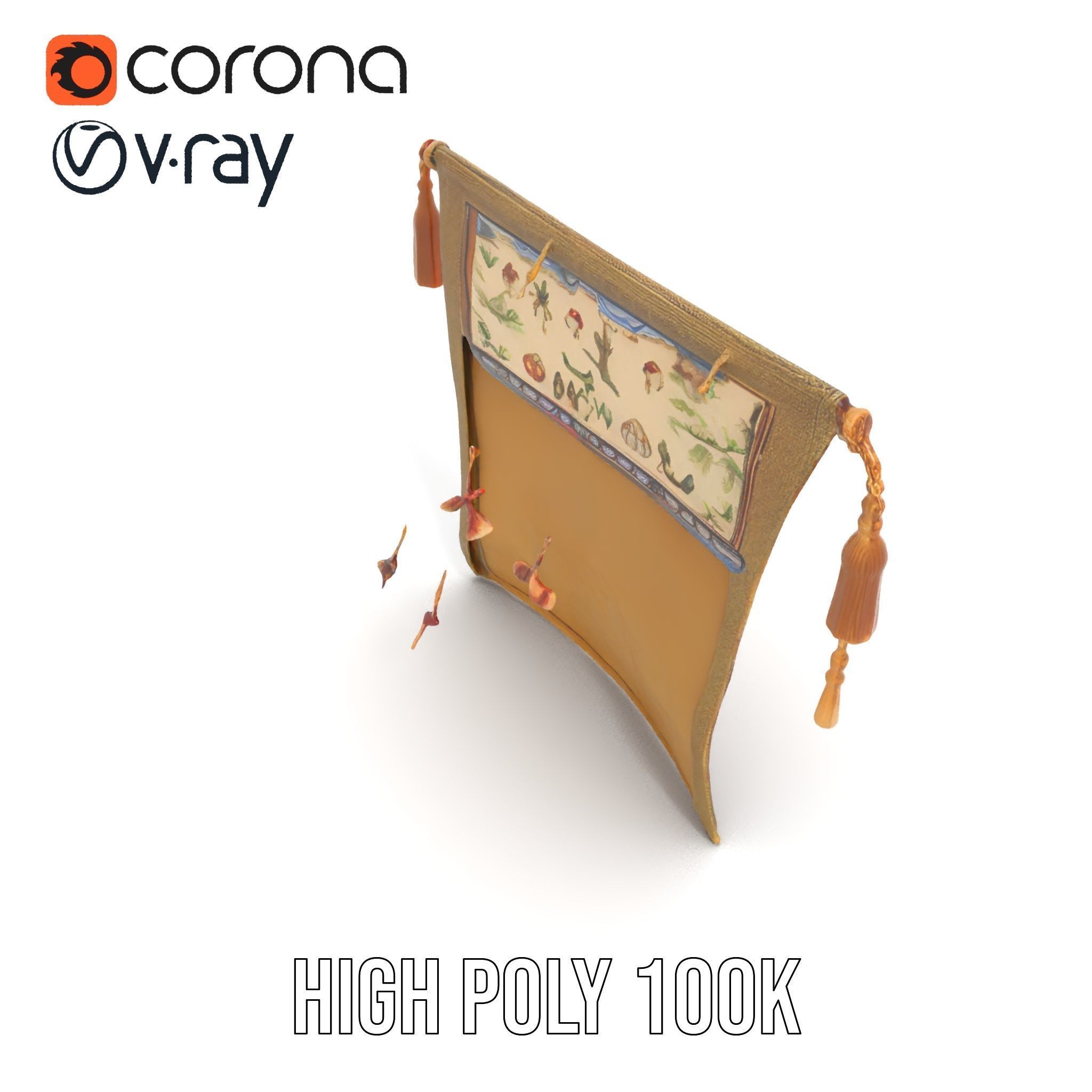 Medieval Tapestry Art Model Pack Low-poly 3D model_21