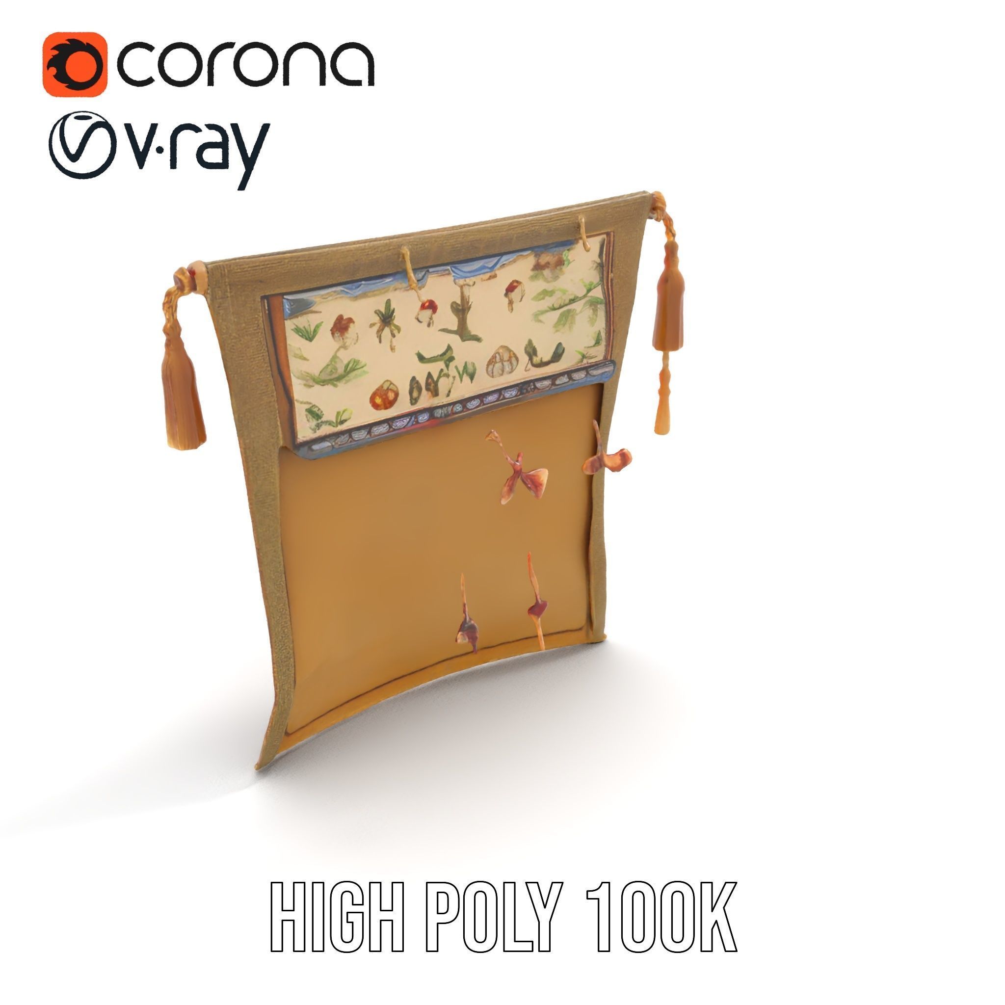 Medieval Tapestry Art Model Pack Low-poly 3D model_12