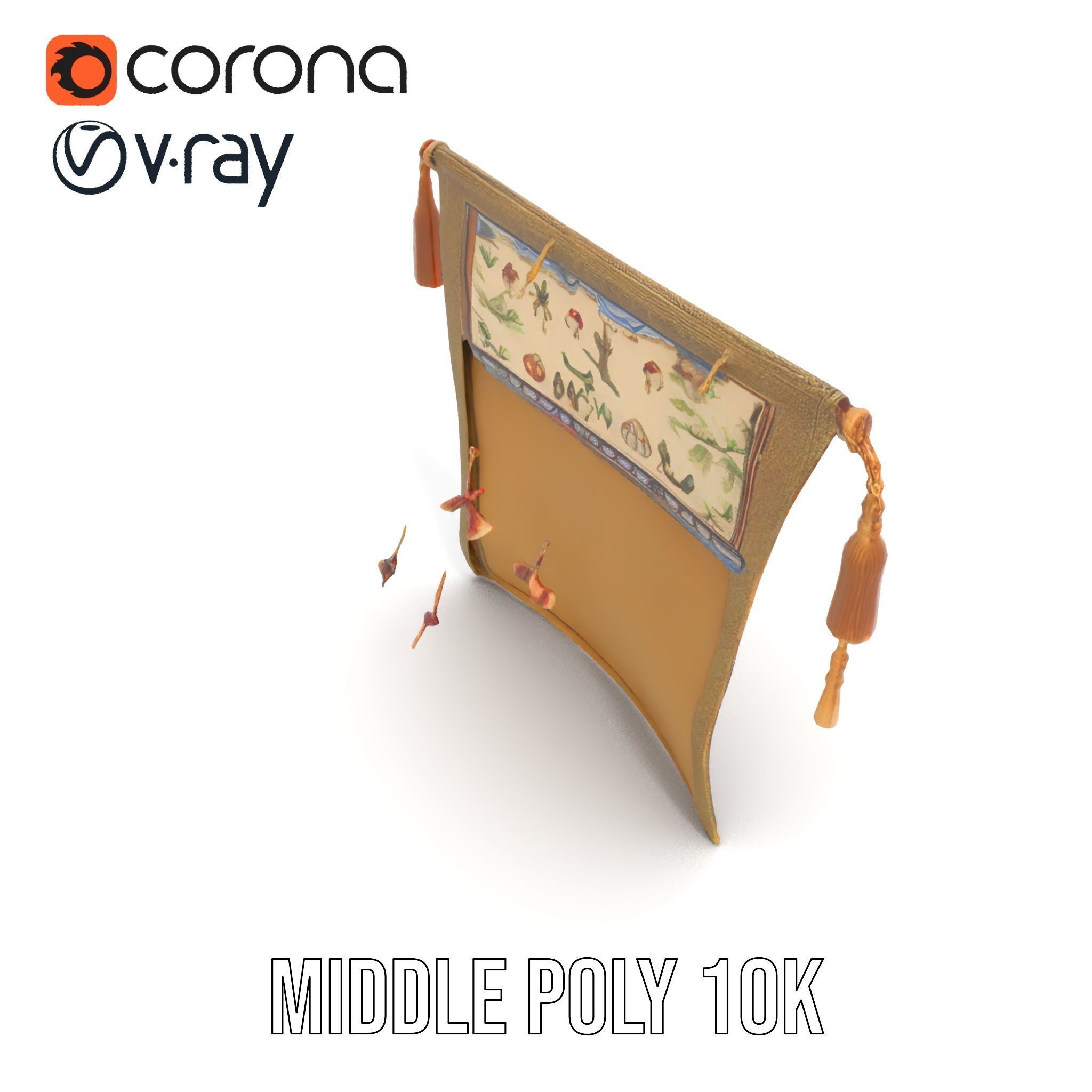 Medieval Tapestry Art Model Pack Low-poly 3D model_7