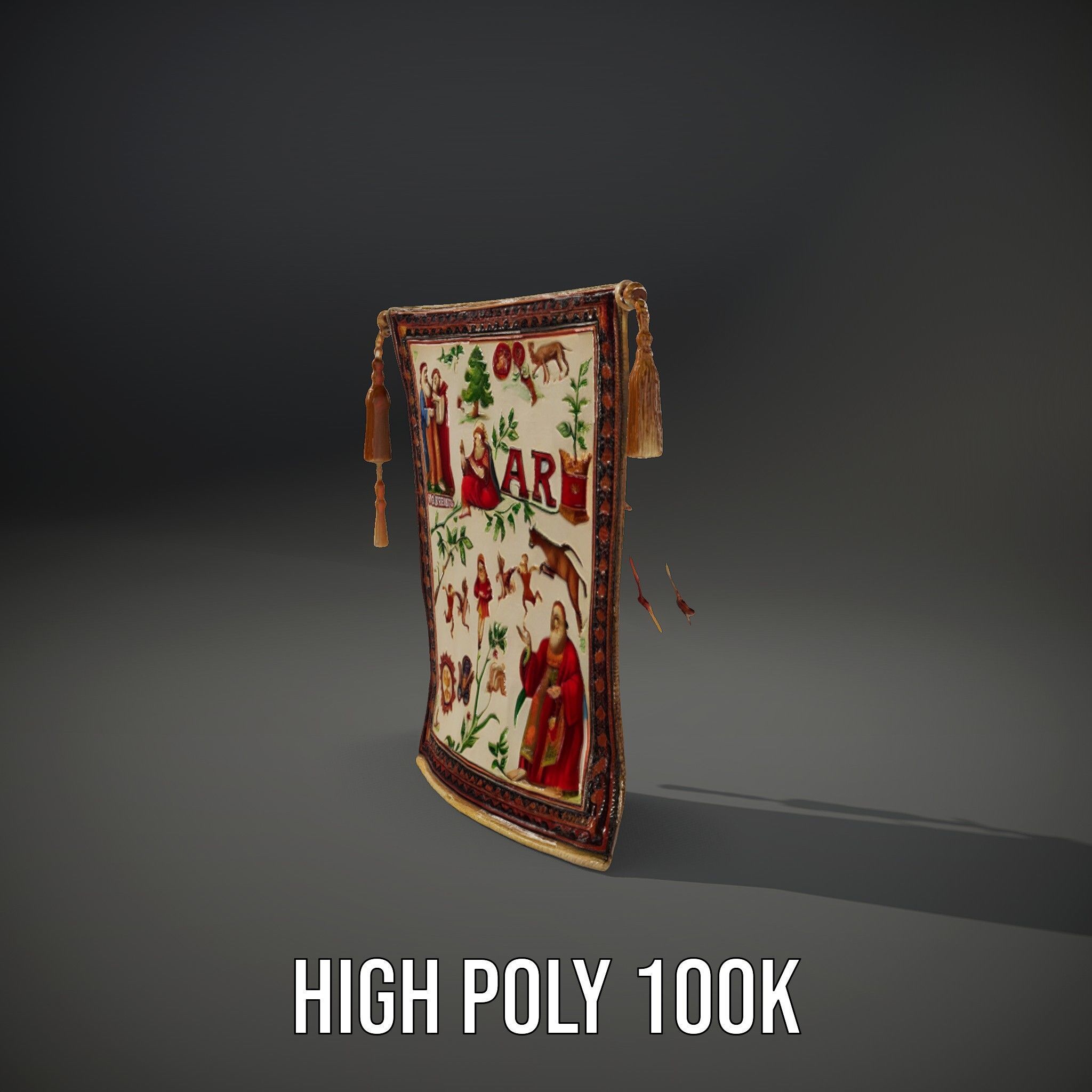 Medieval Tapestry Art Model Pack Low-poly 3D model_24