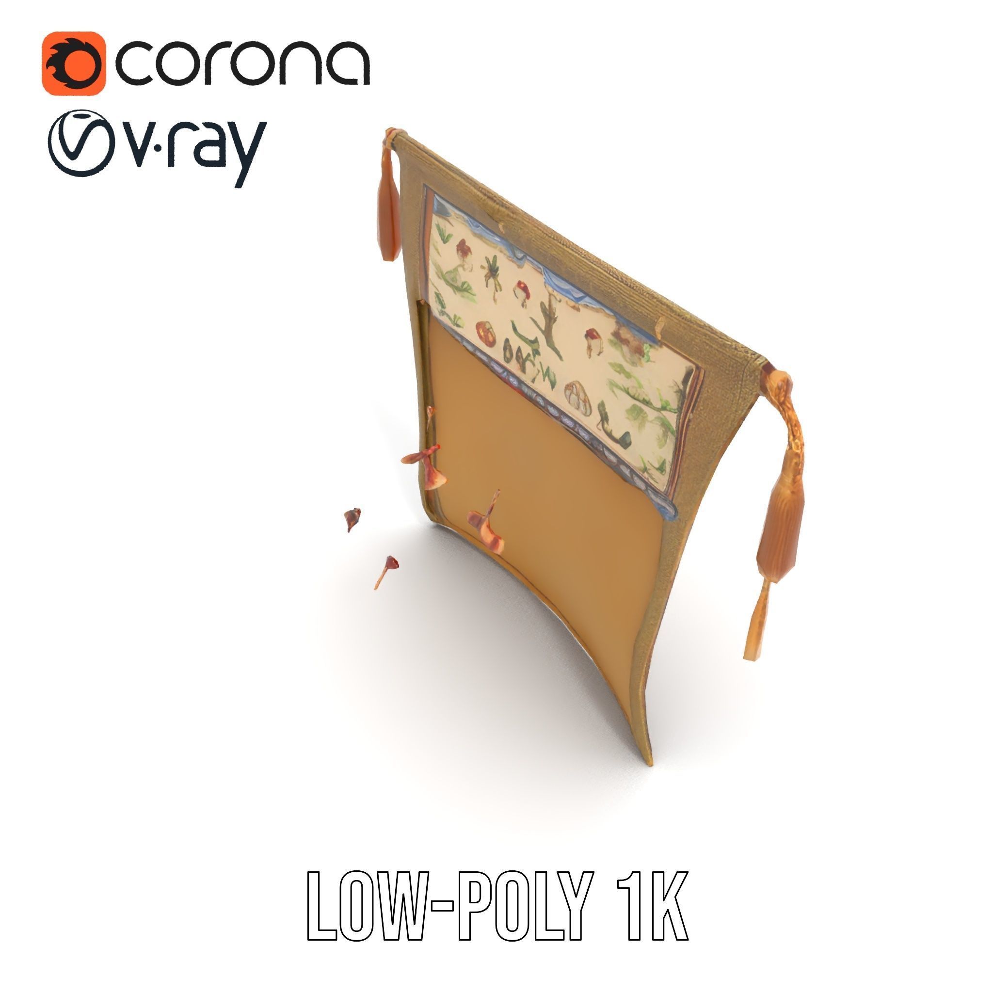 Medieval Tapestry Art Model Pack Low-poly 3D model_11