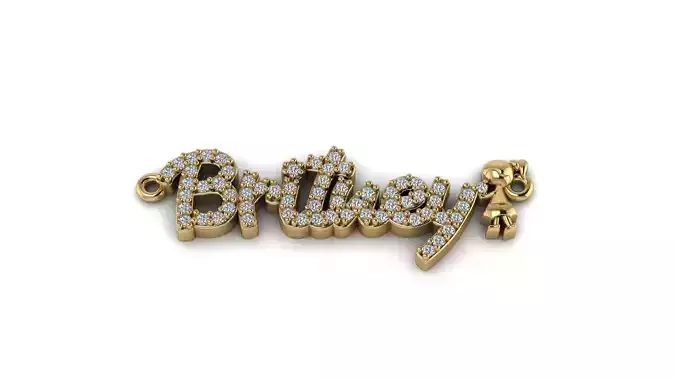 Custom Diamond Name Pendant BRITNEY
