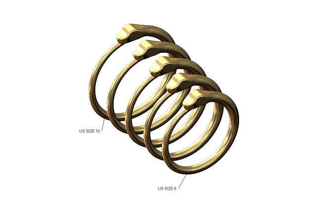 Minimalist simplistic eternity serpent ring Us sizes 6to10 3D print model