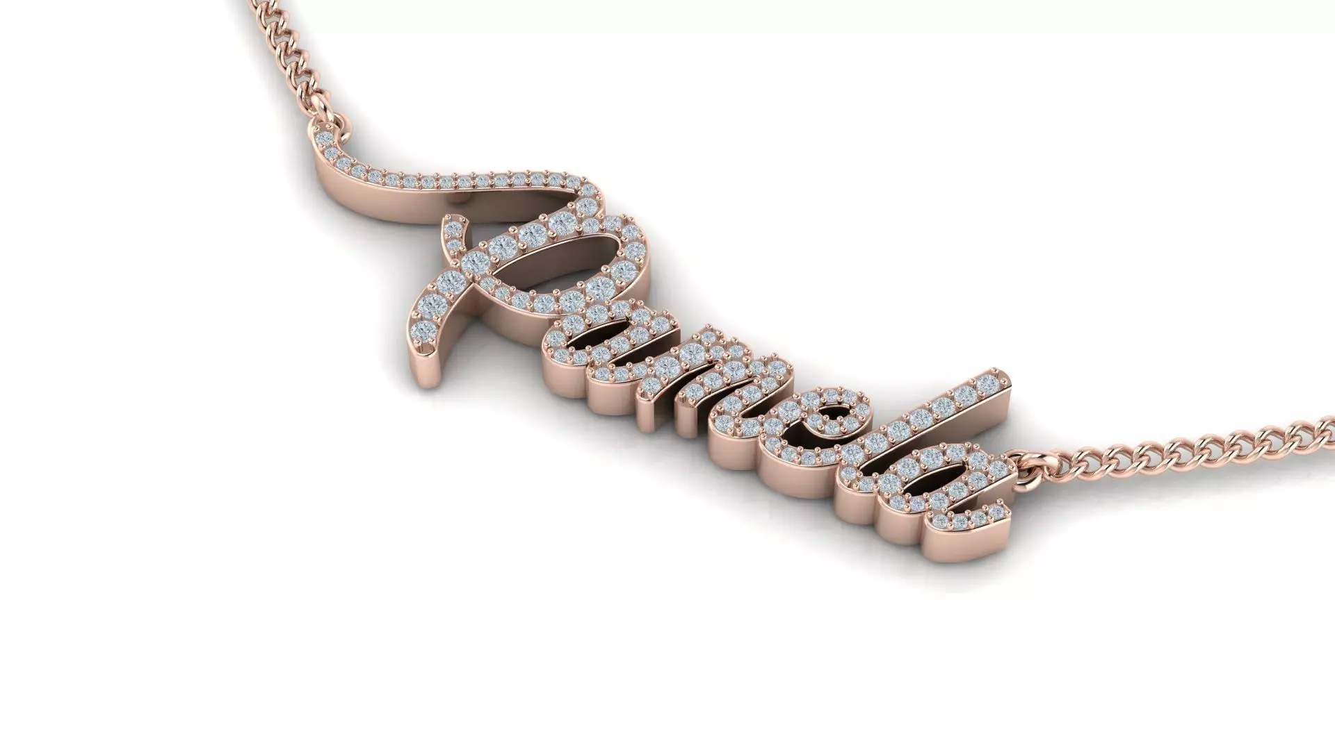 Custom Diamond Name Pendant PAMELA 3D print model