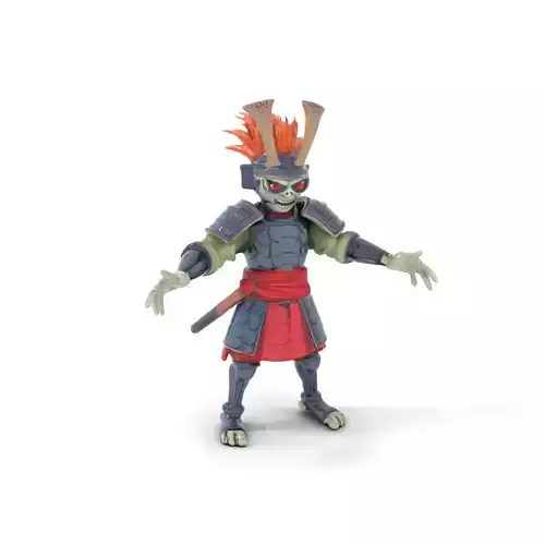 Undead Samurai Warrior Rigged and Animated Character Model