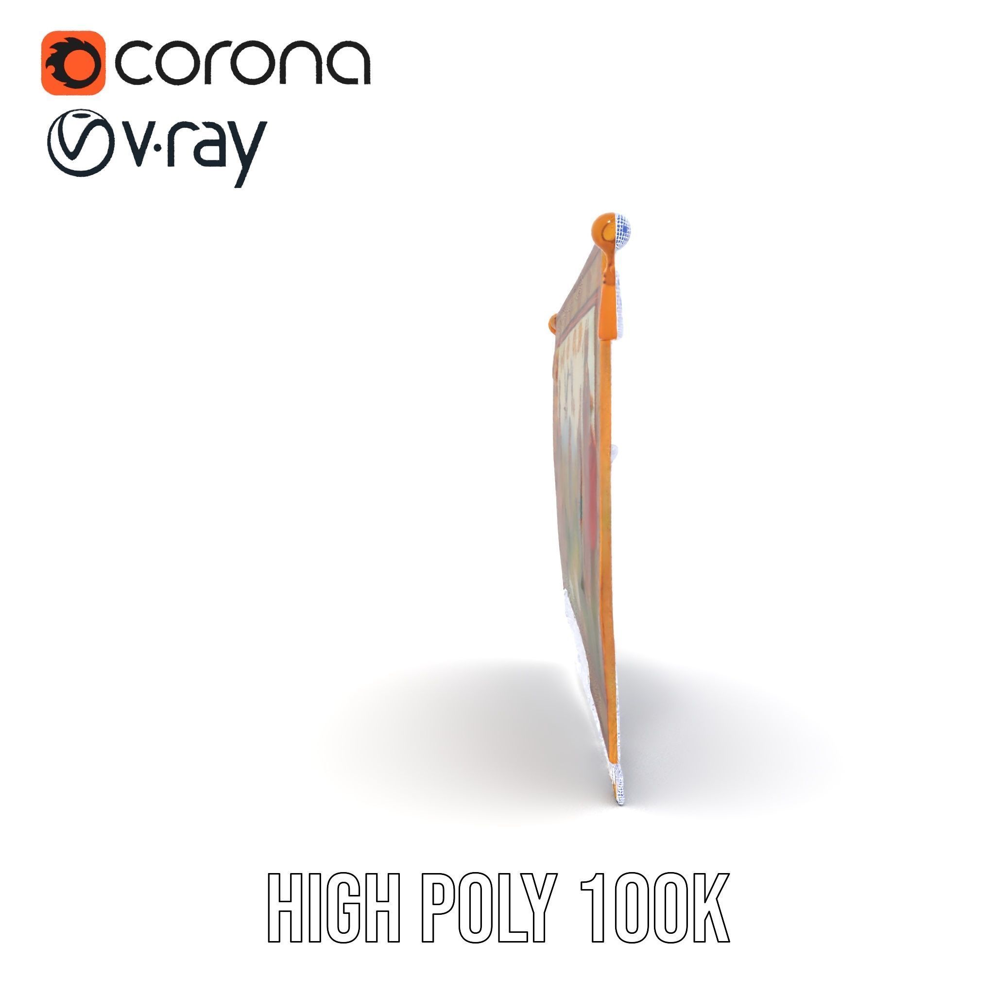 Medieval Tapestry Model Pack with Decorative Rod Low-poly 3D model_33