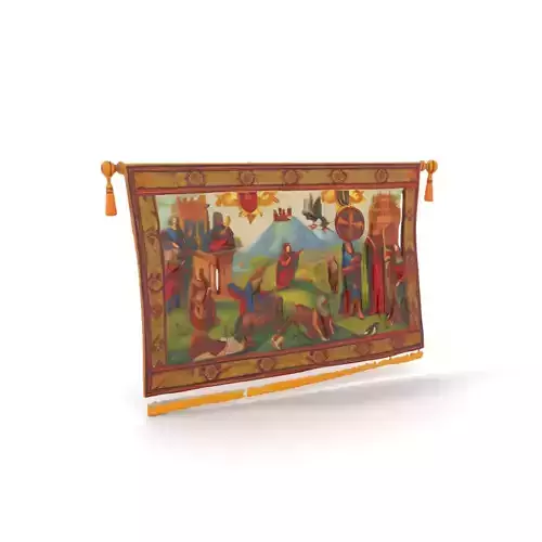 Medieval Tapestry Model Pack with Decorative Rod