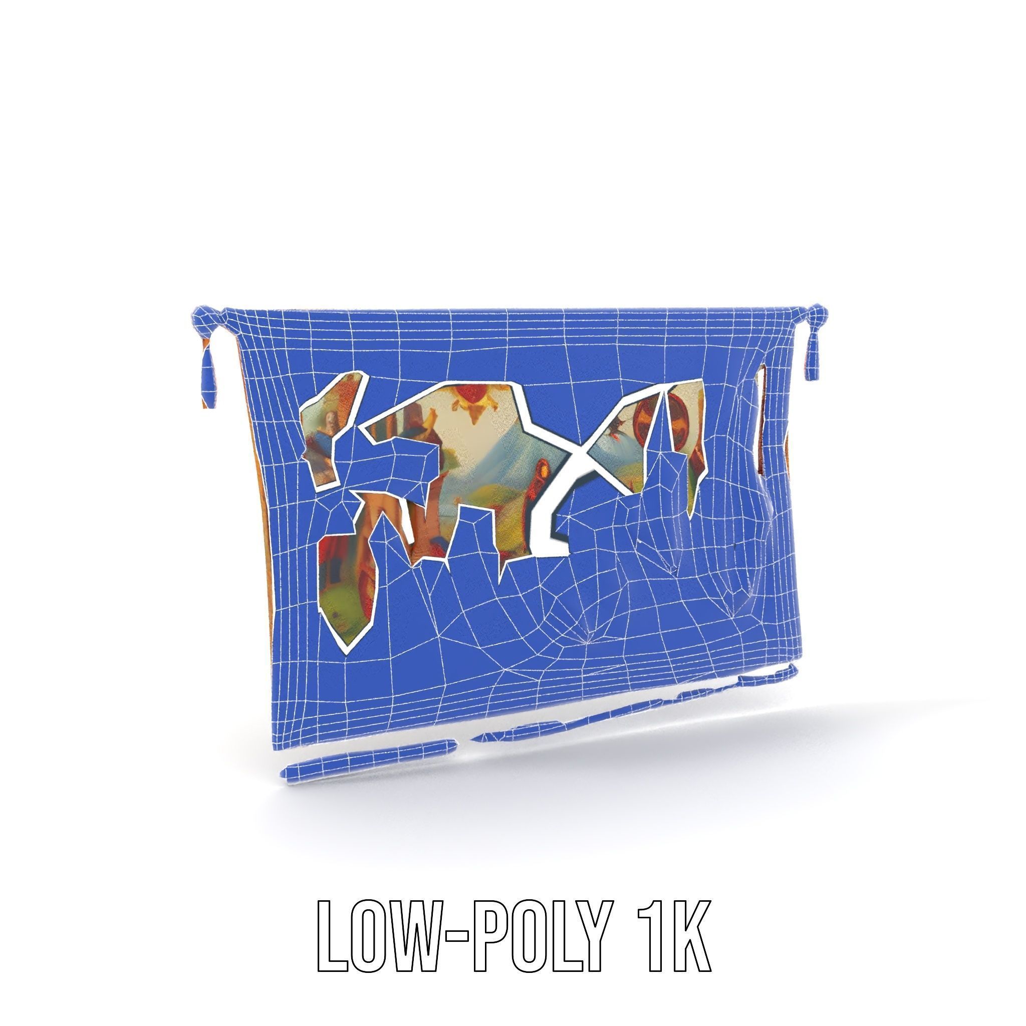 Medieval Tapestry Model Pack with Decorative Rod Low-poly 3D model_19