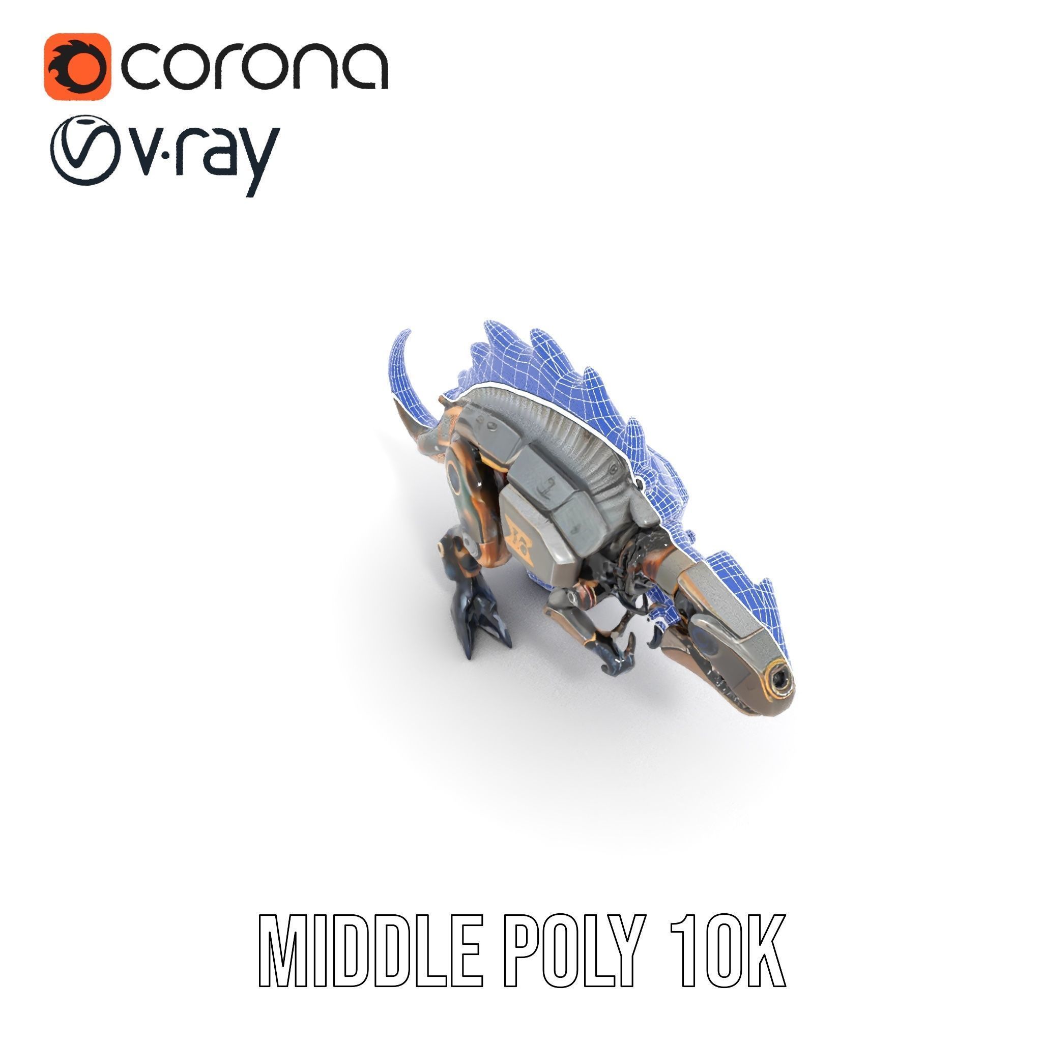 Mechanical Dinosaur Model Pack for Game and Animation Projects Low-poly 3D model_30