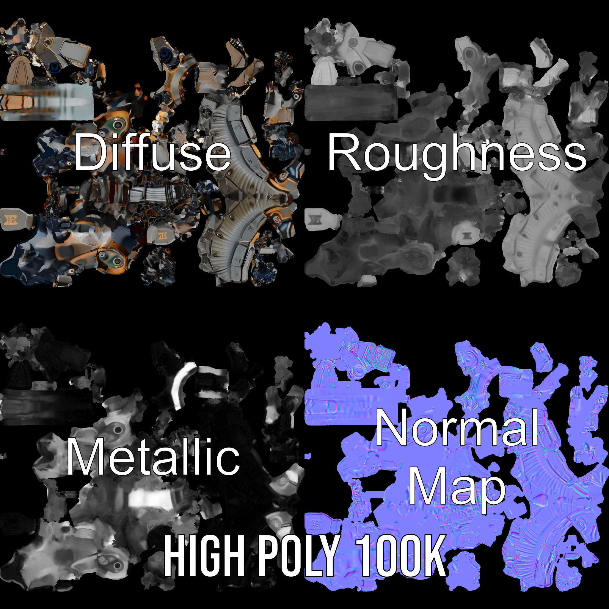 Mechanical Dinosaur Model Pack for Game and Animation Projects Low-poly 3D model_4