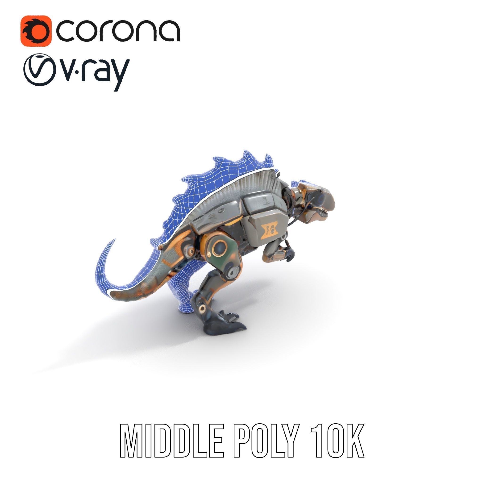 Mechanical Dinosaur Model Pack for Game and Animation Projects Low-poly 3D model_25